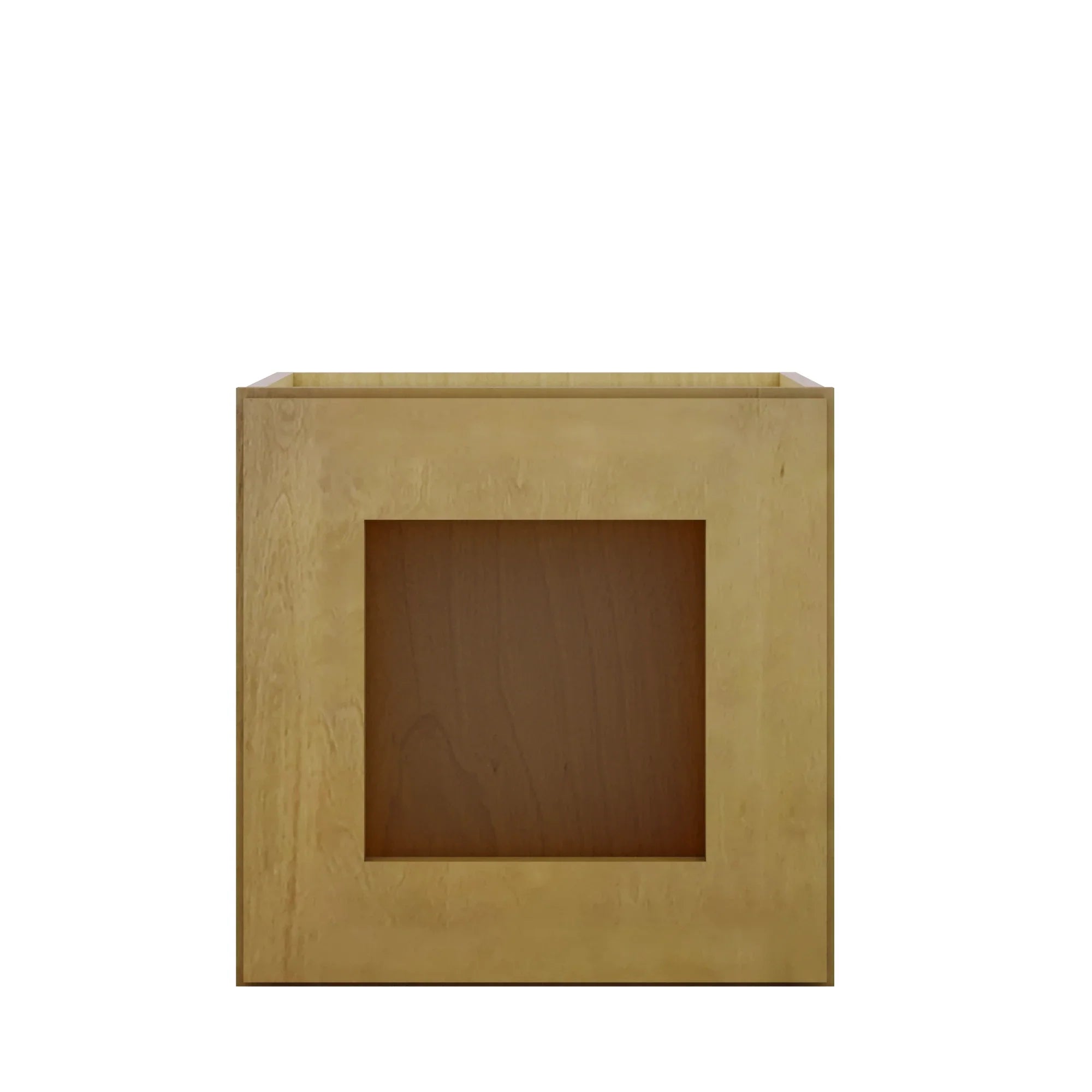 Modernform Cabinet Natural Shaker 15" W X 15" H X 12" D Single Glass Door Wall Cabinet