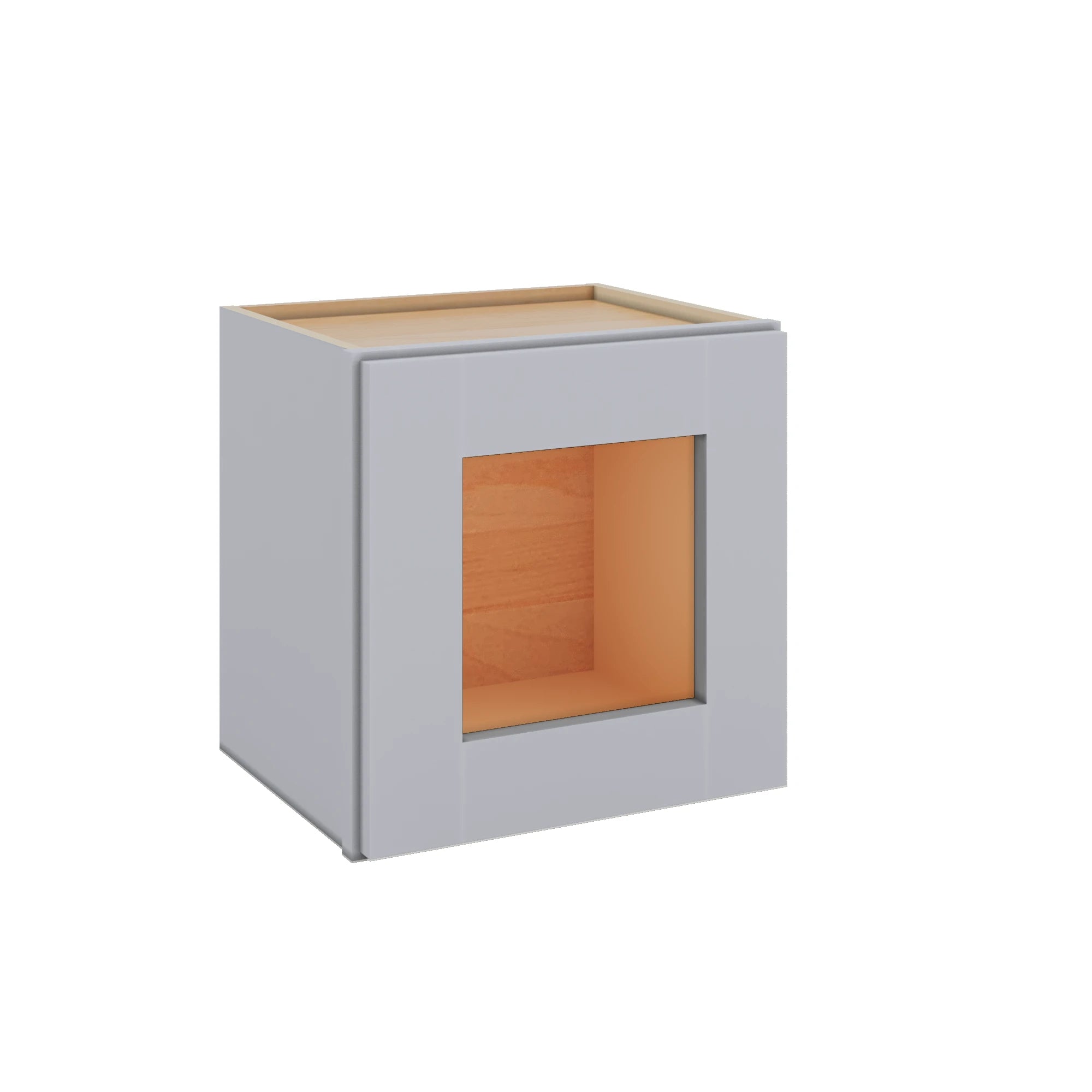 Modernform Cabinet Grey Shaker 15" W X 15" H X 12" D Single Glass Door Wall Cabinet