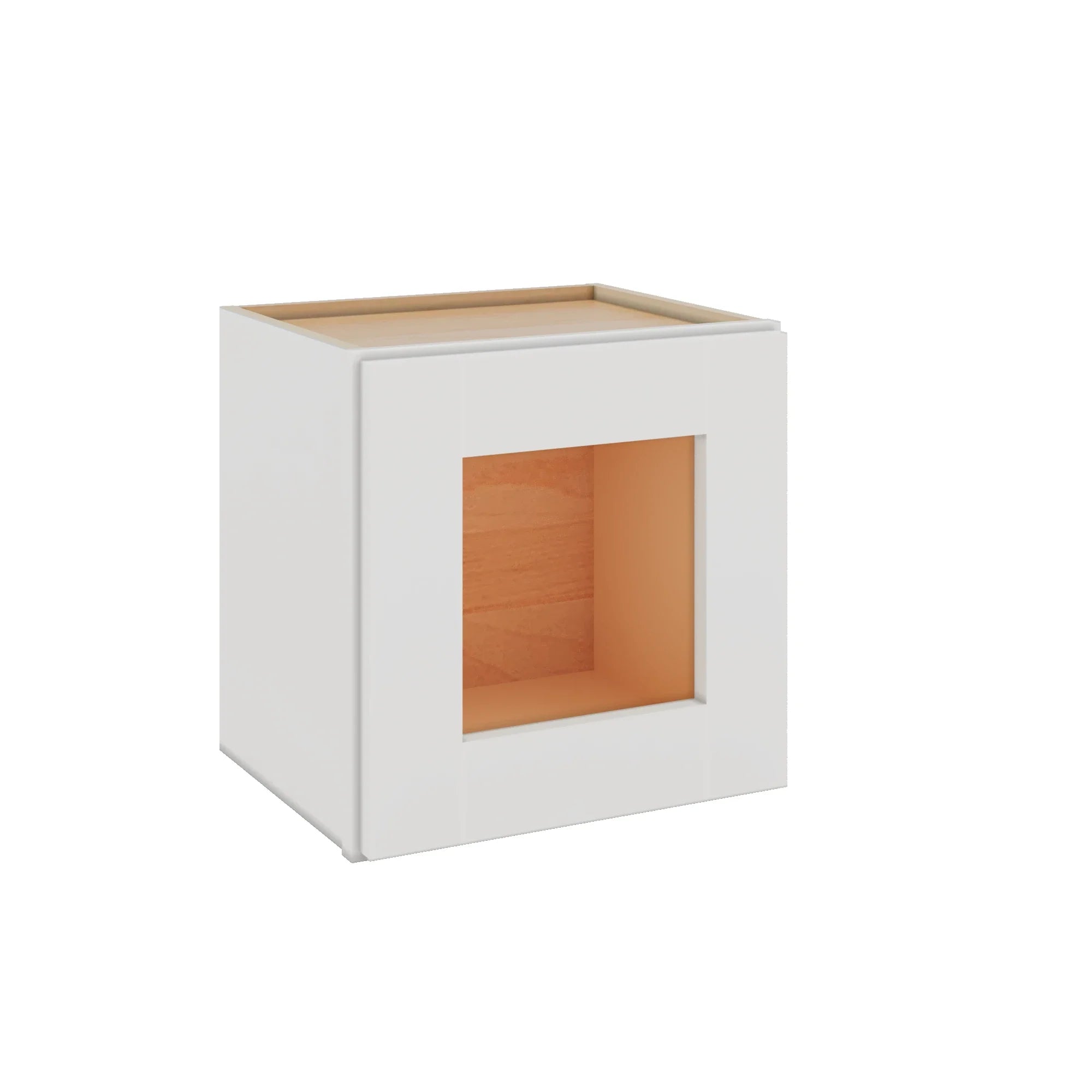 Modernform Cabinet White Shaker 15" W X 15" H X 12" D Single Glass Door Wall Cabinet