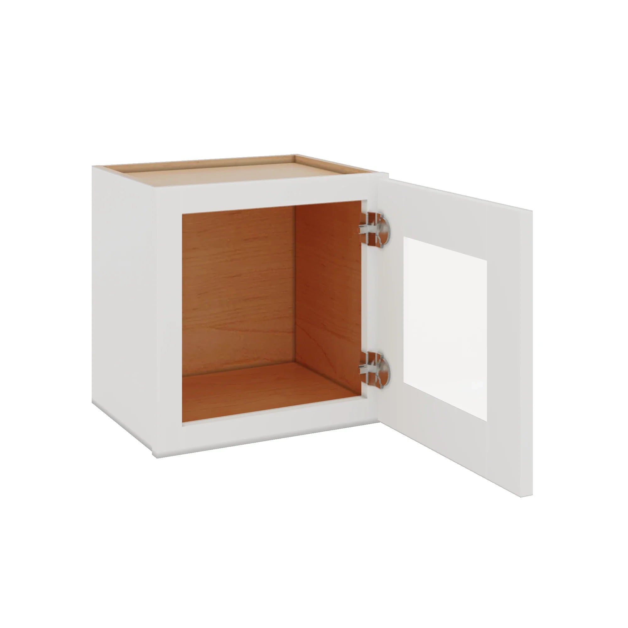 Modernform Cabinet White Shaker 15" W X 15" H X 12" D Single Glass Door Wall Cabinet