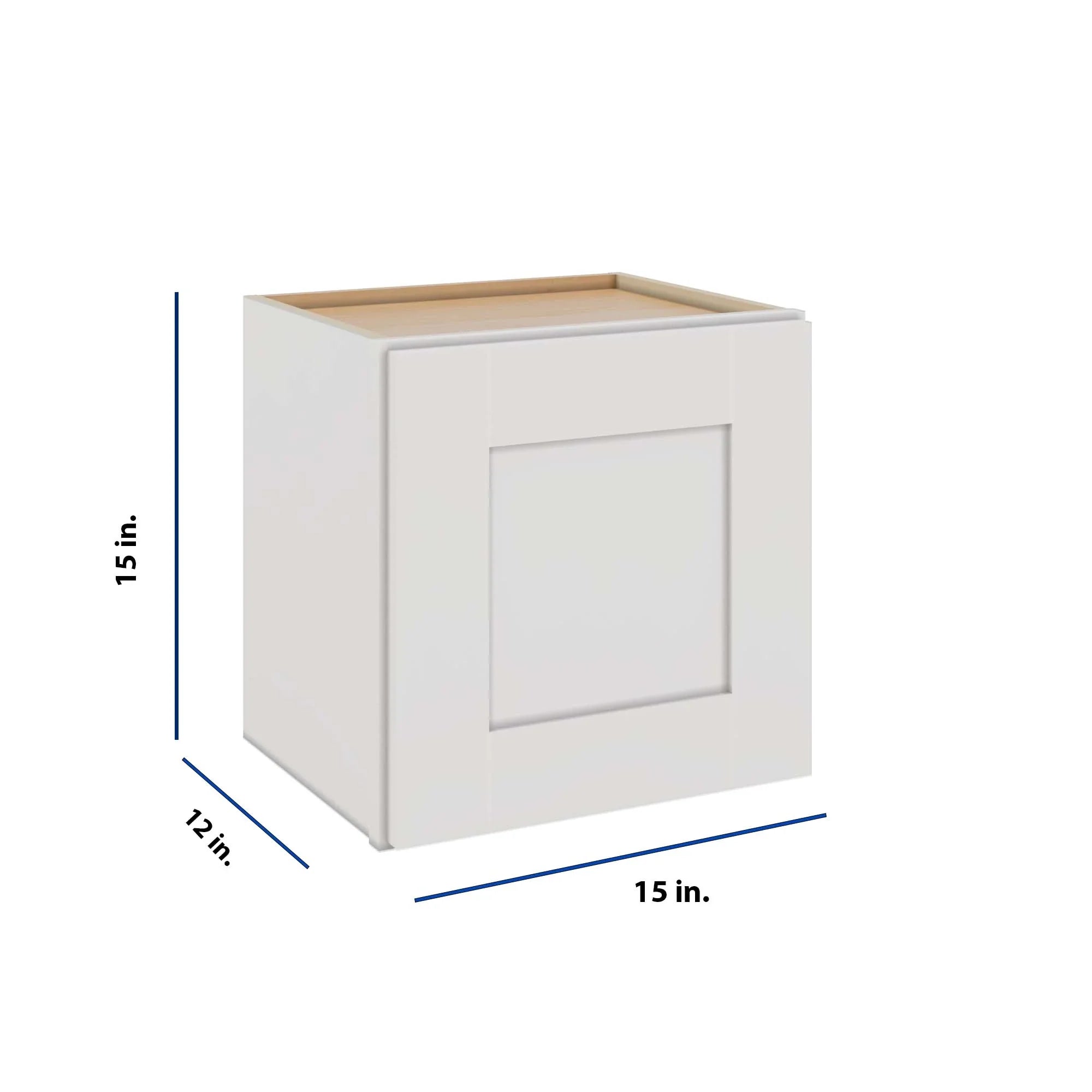 Modernform Cabinet White Shaker 15" W X 15" H X 12" D Single Door Wall Cabinet