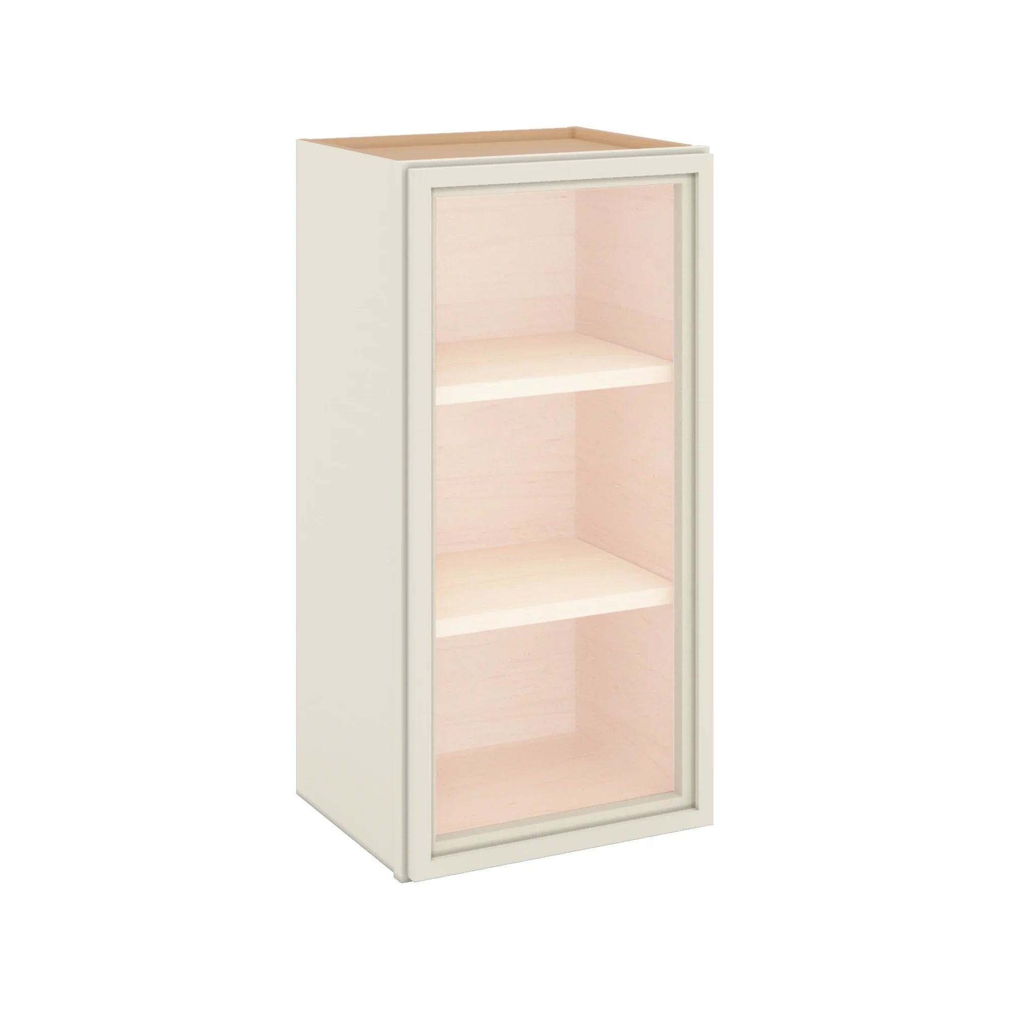 Modernform Cabinet Slim Dove White 15" W X 30" H X 12" D Single Glass Door Wall Cabinet
