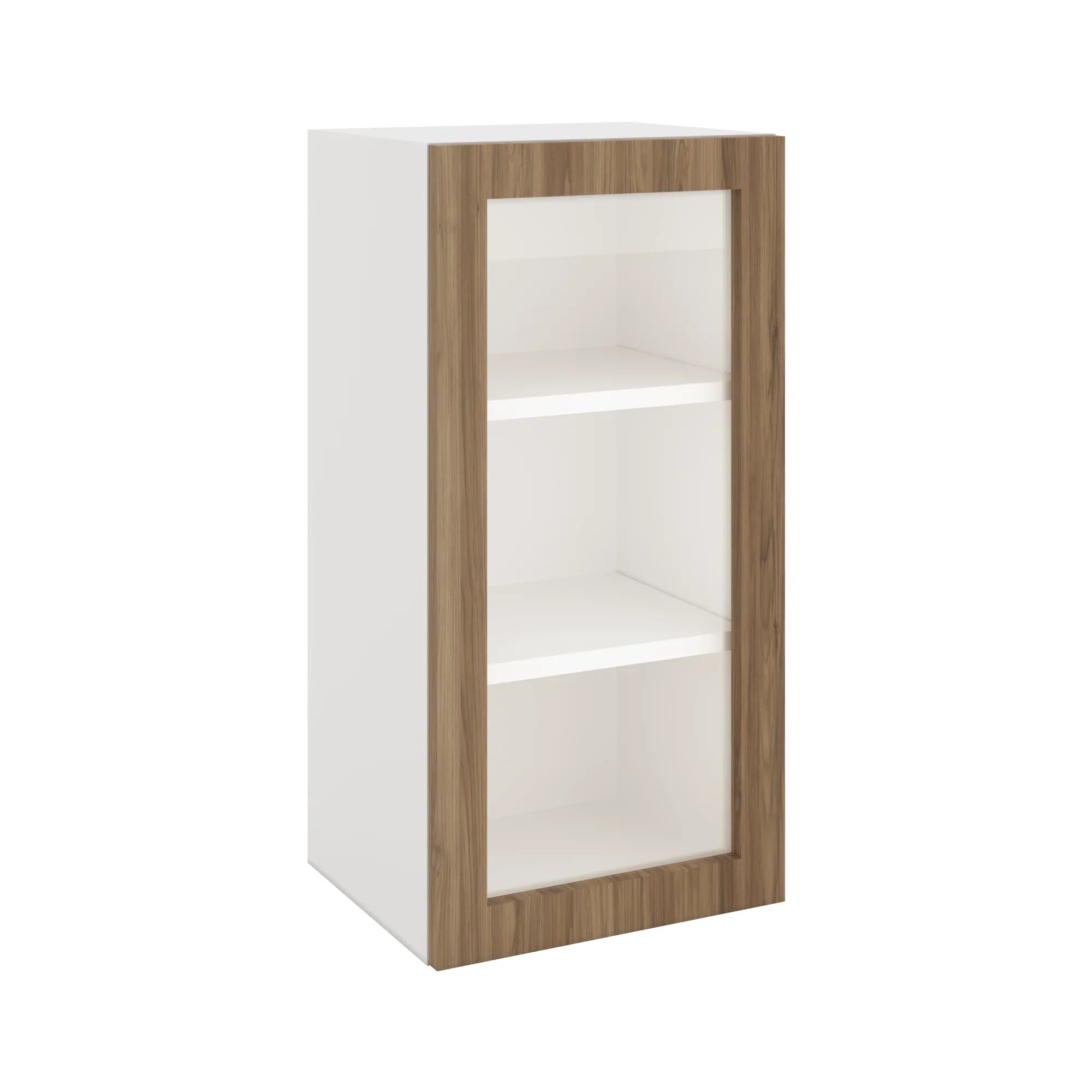 Modernform Cabinet Walnut 15" W X 30" H X 12" D Single Glass Door Wall Cabinet