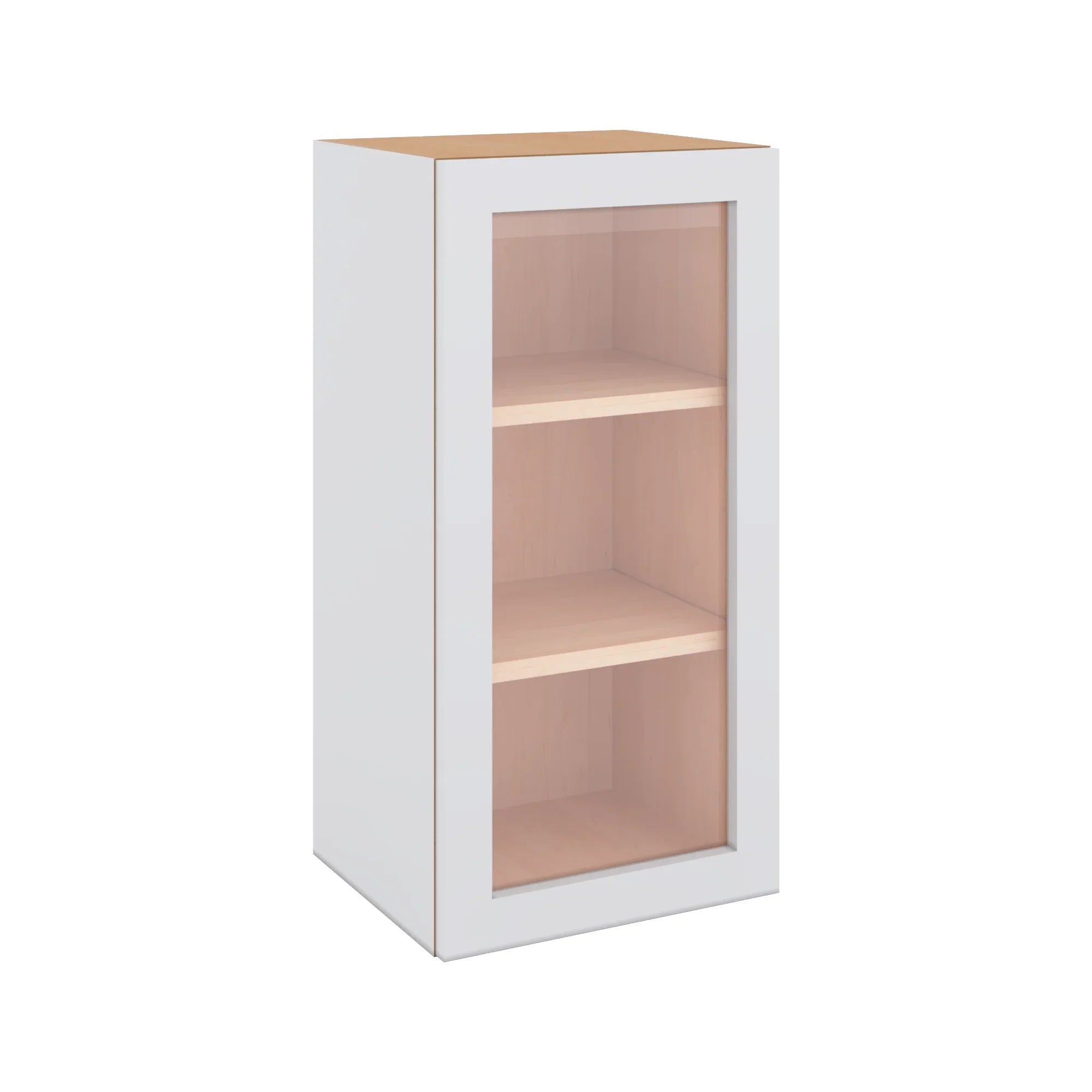 Modernform Cabinet Matte White 15" W X 30" H X 12" D Single Glass Door Wall Cabinet
