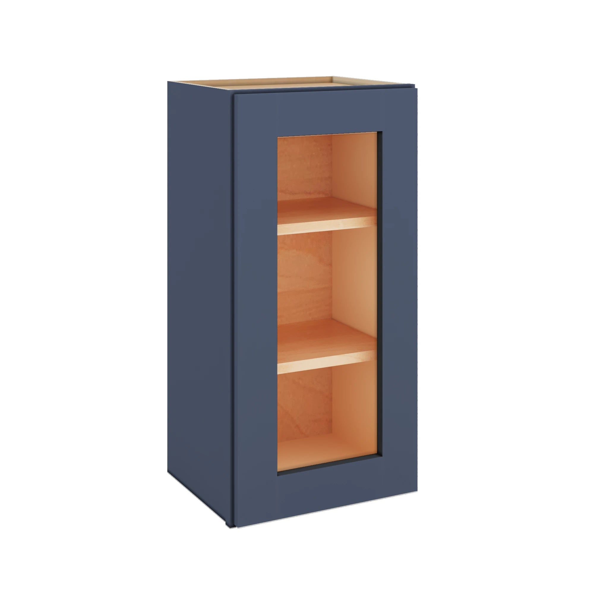 Modernform Cabinet Signature Blue 15" W X 30" H X 12" D Single Glass Door Wall Cabinet