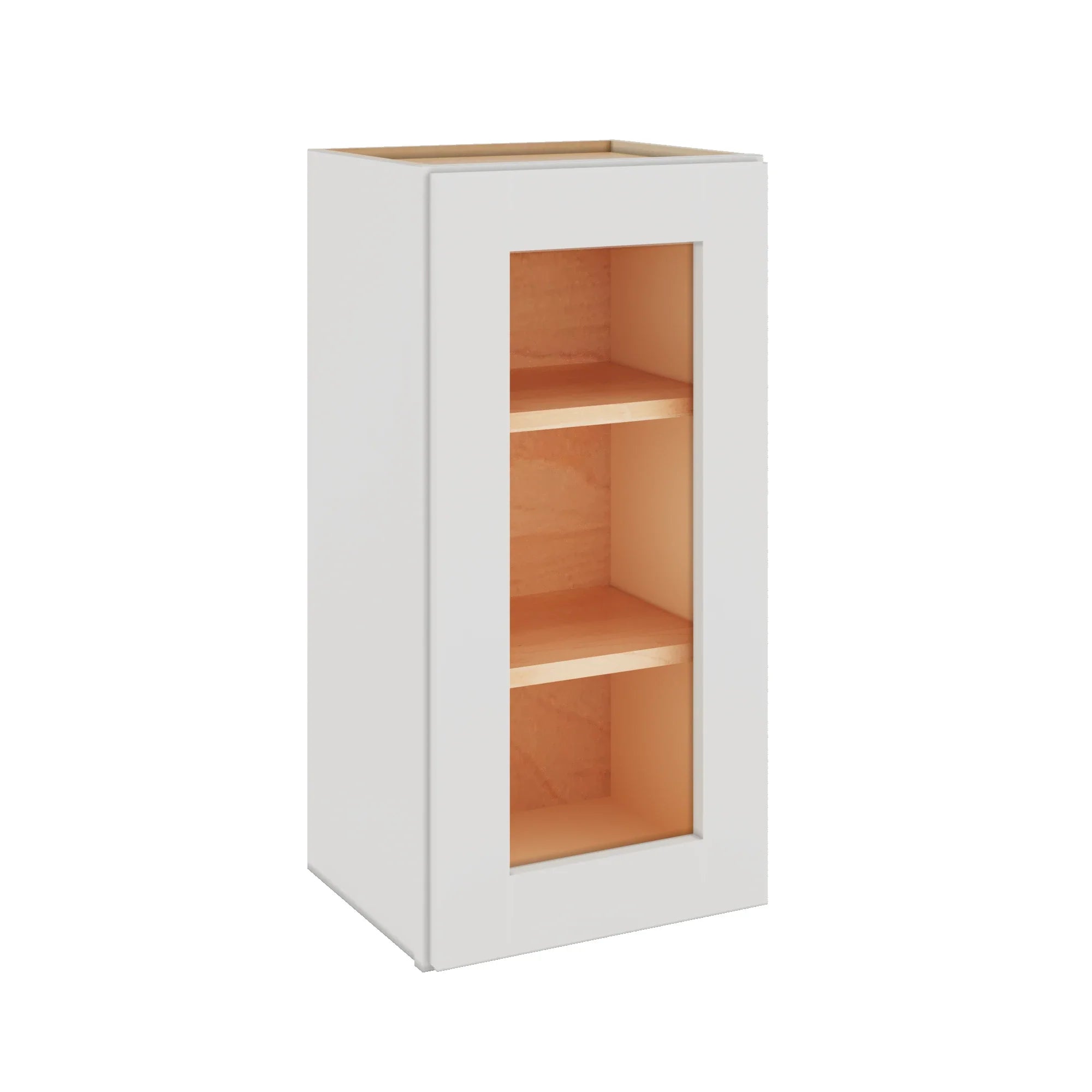 Modernform Cabinet White Shaker 15" W X 30" H X 12" D Single Glass Door Wall Cabinet