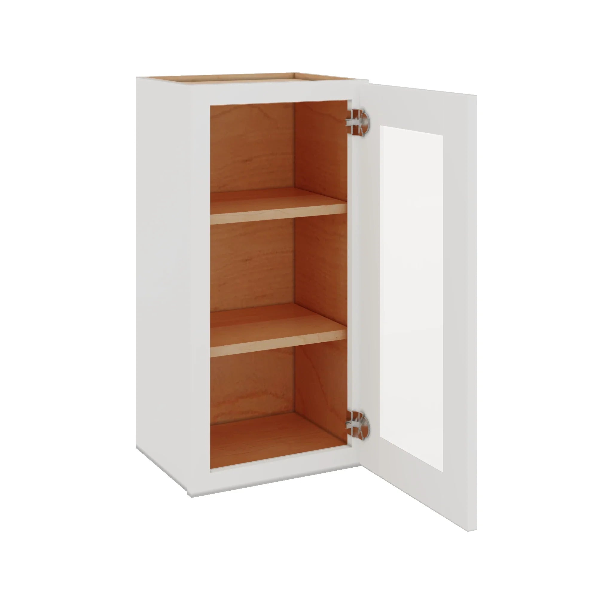 Modernform Cabinet White Shaker 15" W X 30" H X 12" D Single Glass Door Wall Cabinet