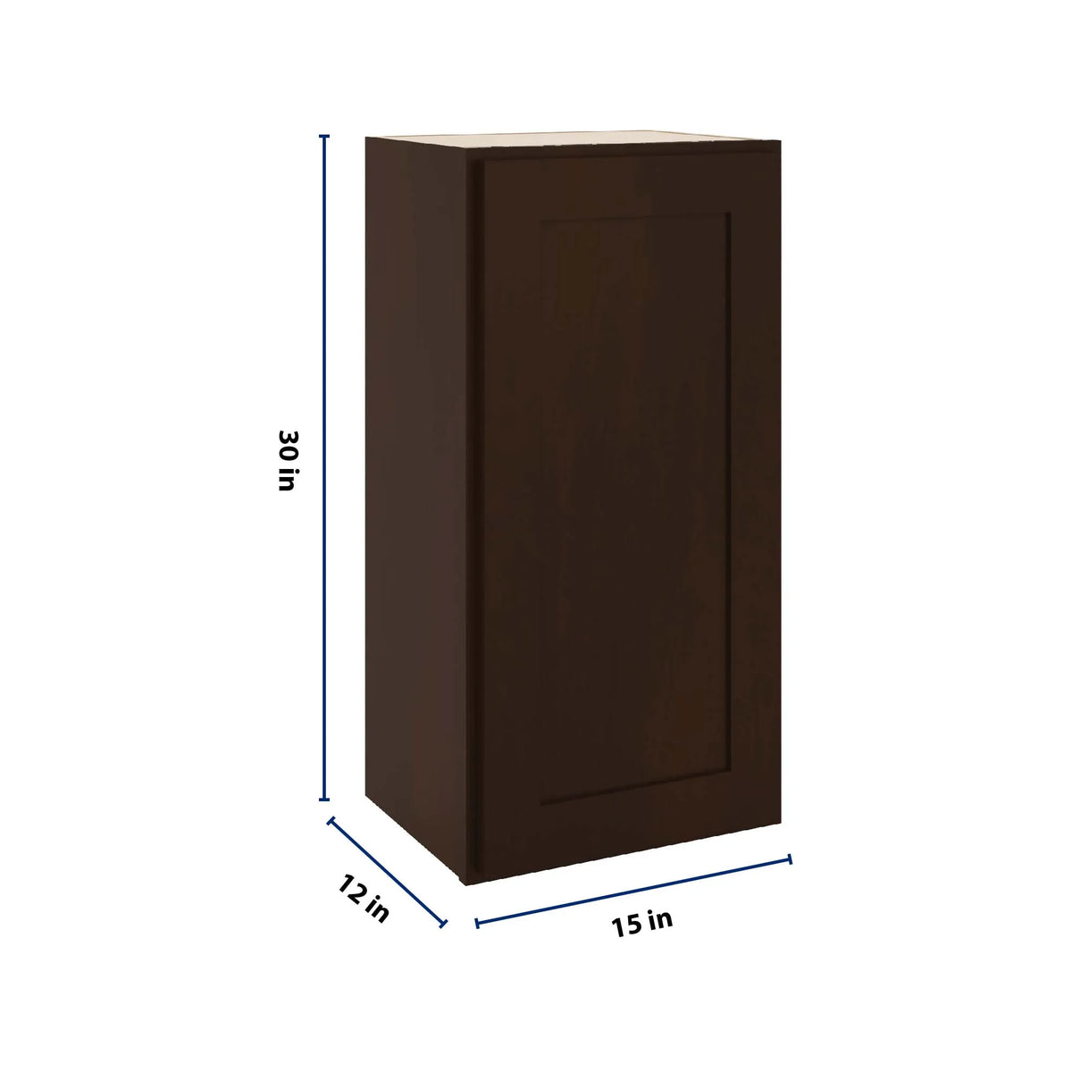 CNC Luxor 5-Piece Espresso 15" W X 30" H Single Door Wall Cabinet