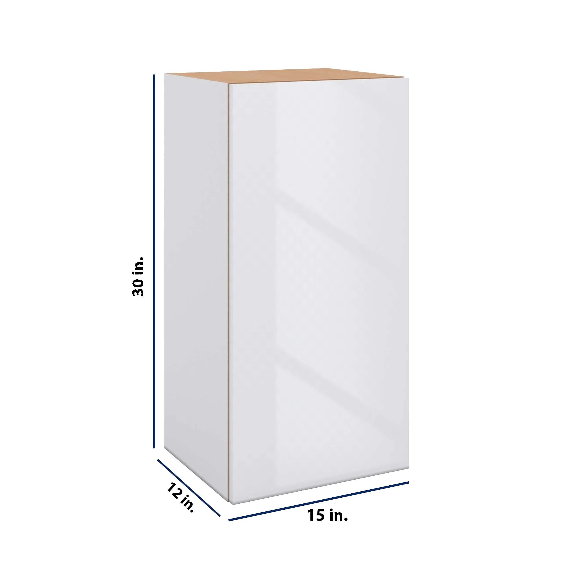 Modernform Cabinet Gloss White 15" W X 30" H X 12" D Single Door Wall Cabinet