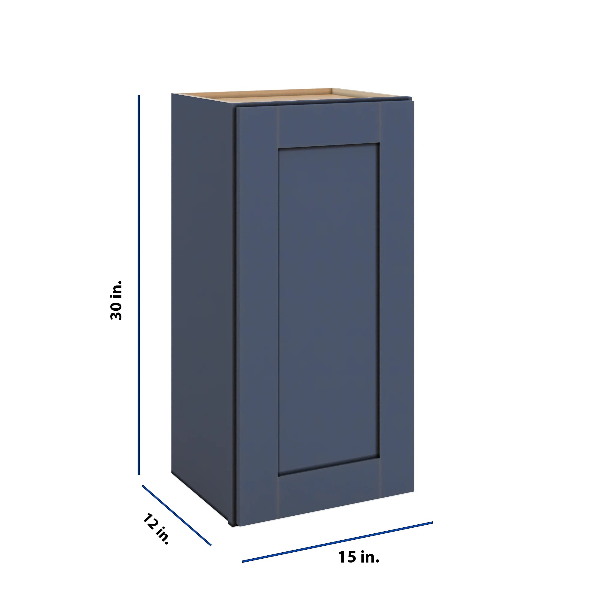 Modernform Cabinet Signature Blue 15" W X 30" H X 12" D Single Door Wall Cabinet