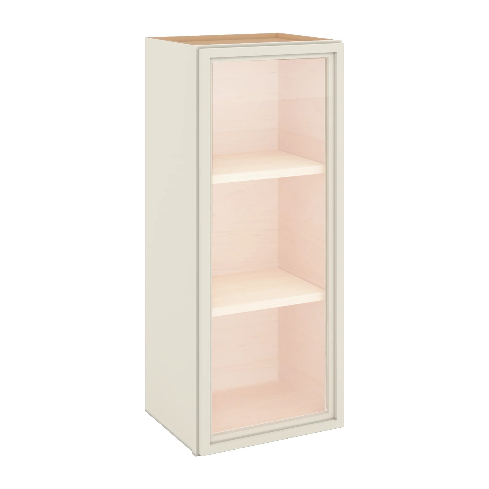 Modernform Cabinet Slim Dove White 15" W X 36" H X 12" D Single Glass Door Wall Cabinet