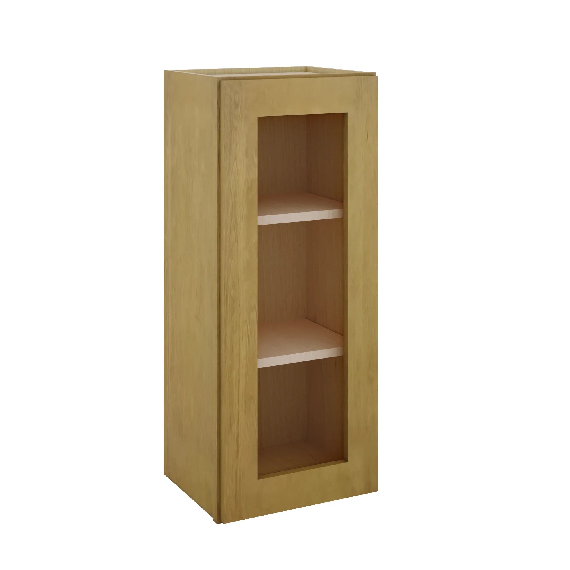 Modernform Cabinet Natural Shaker 15" W X 36" H X 12" D Single Glass Door Wall Cabinet