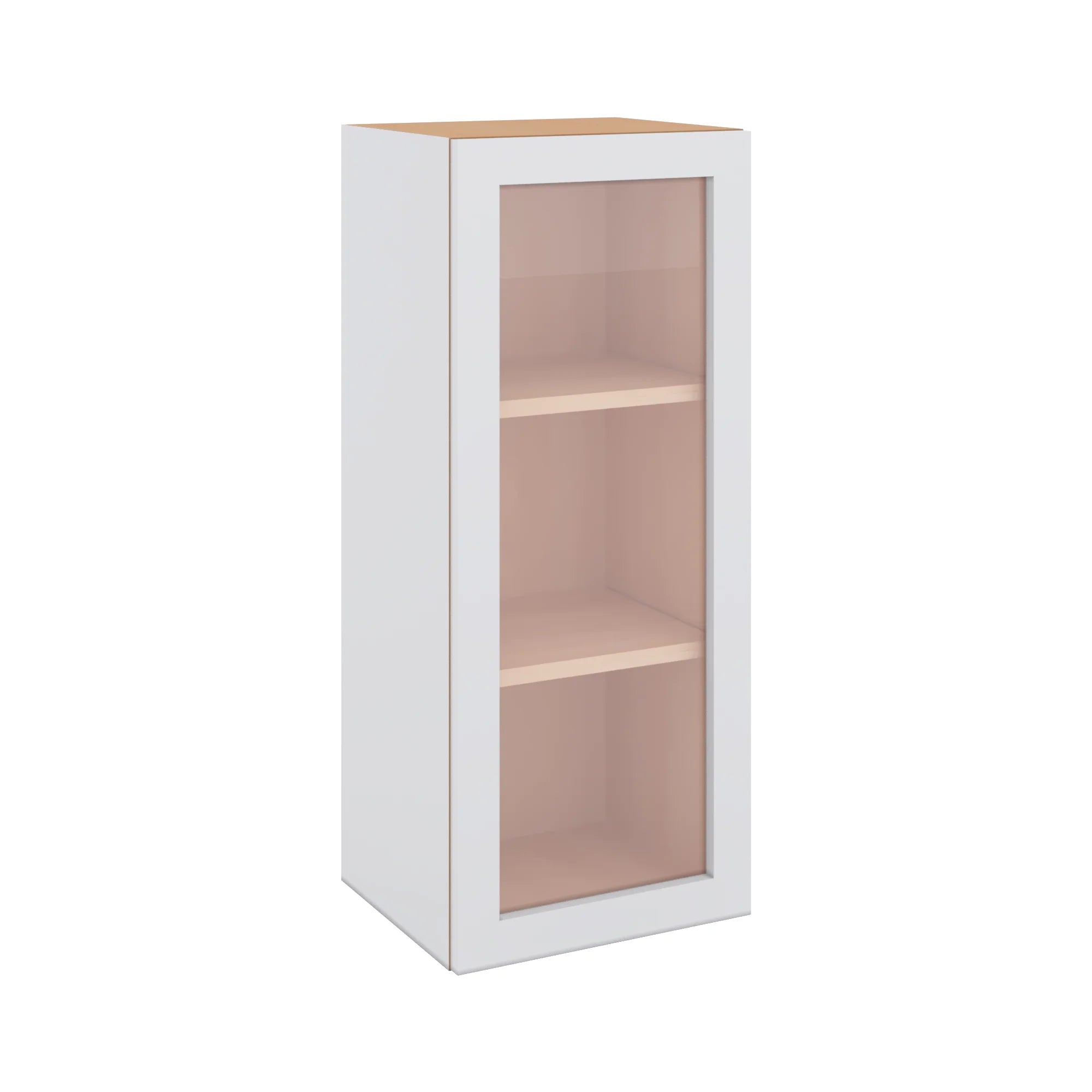 Modernform Cabinet Matte White 15" W X 36" H X 12" D Single Glass Door Wall Cabinet