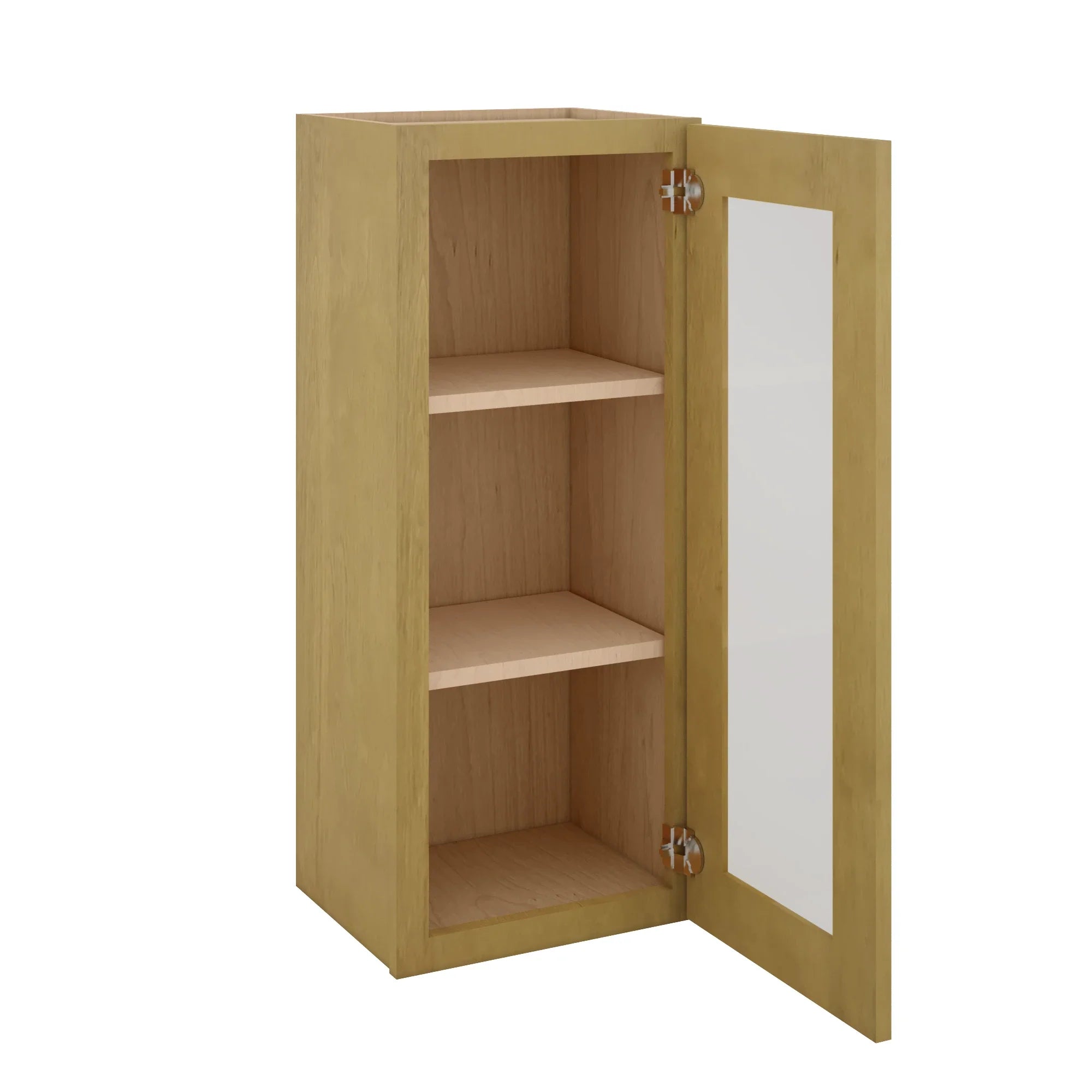 Modernform Cabinet Natural Shaker 15" W X 36" H X 12" D Single Glass Door Wall Cabinet