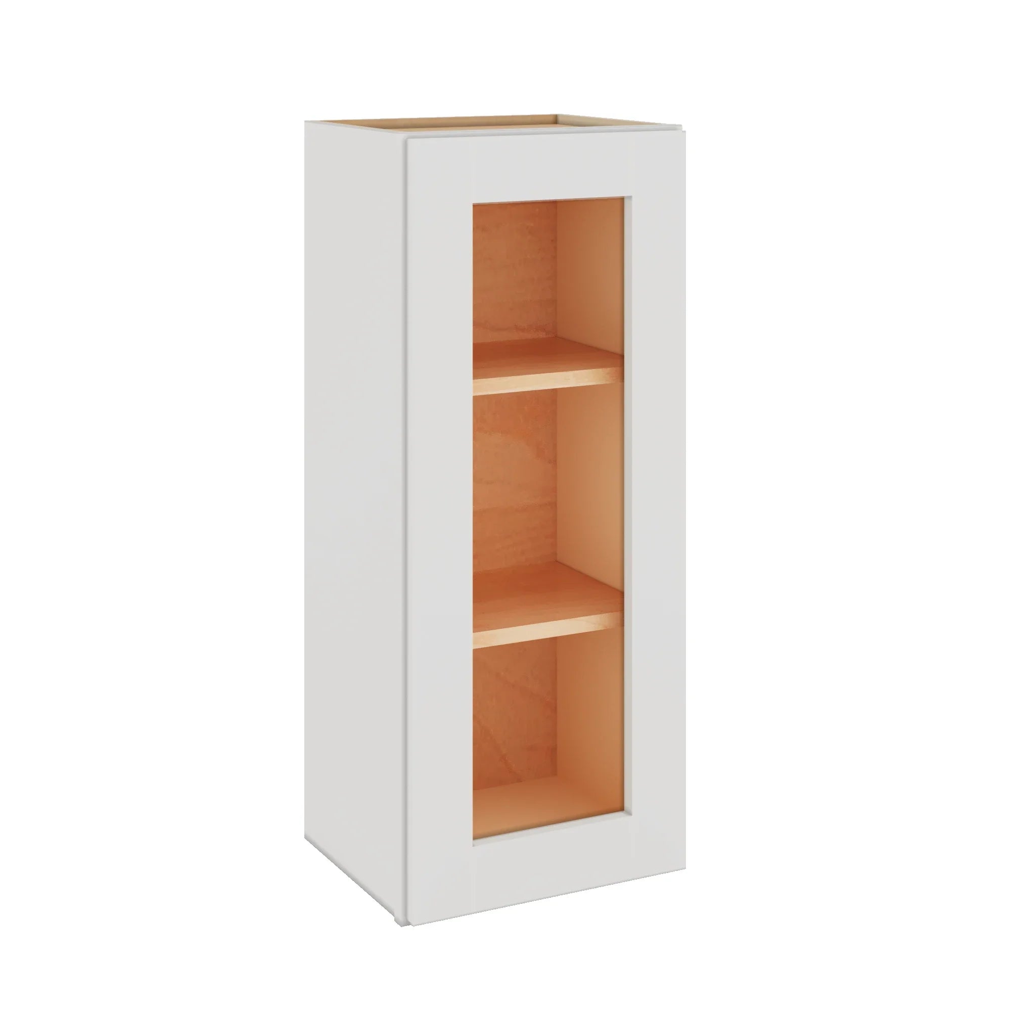 Modernform Cabinet White Shaker 15" W X 36" H X 12" D Single Glass Door Wall Cabinet
