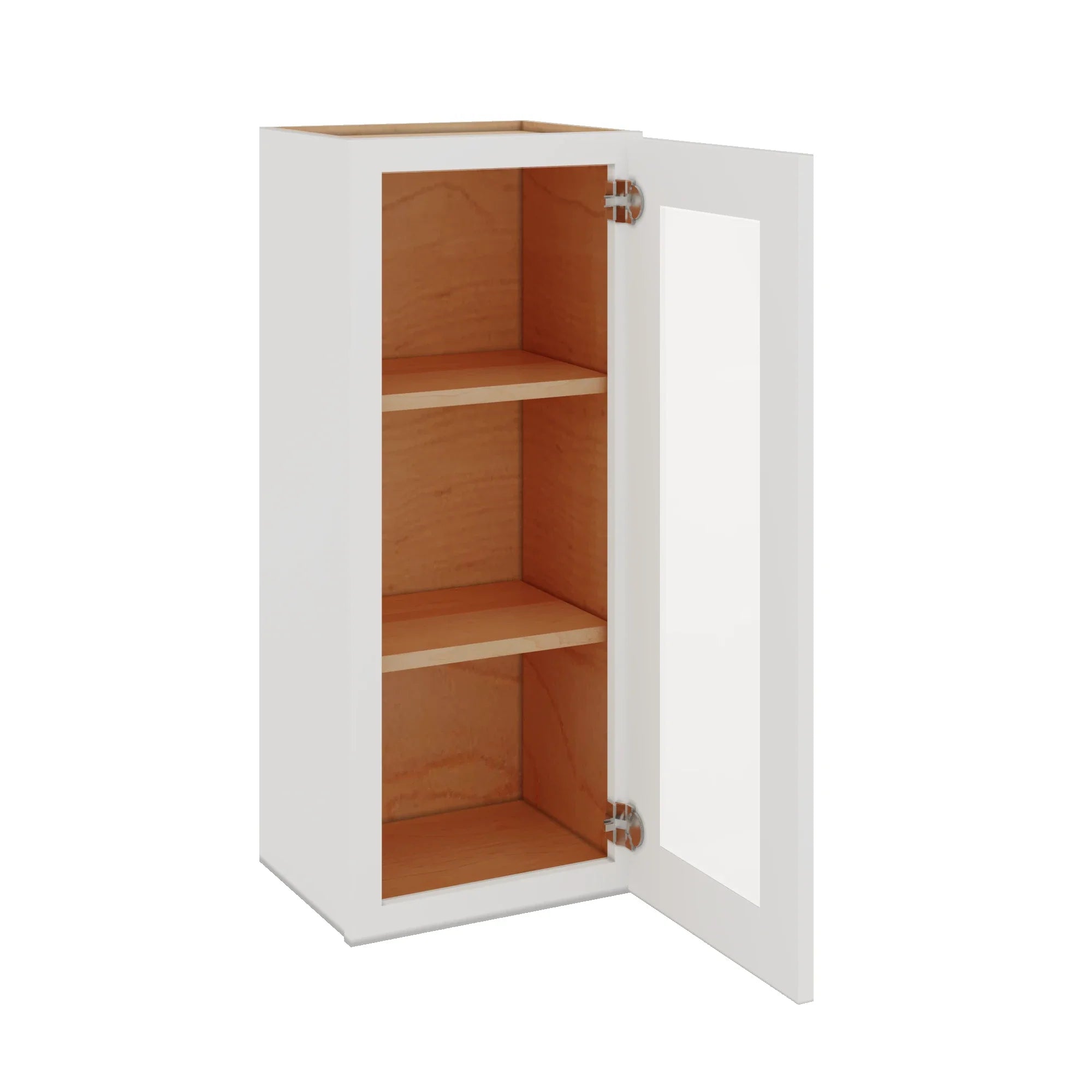 Modernform Cabinet White Shaker 15" W X 36" H X 12" D Single Glass Door Wall Cabinet