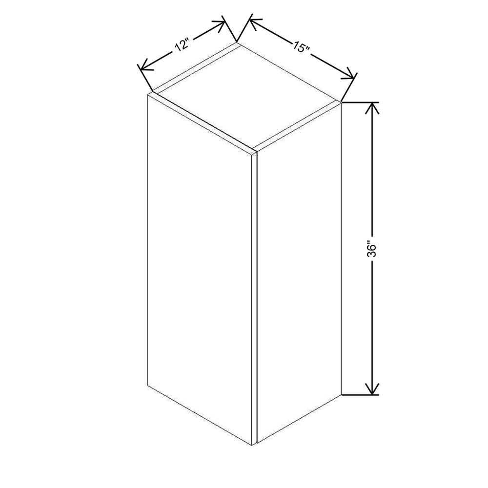 CNC Concord Richmond White 15" W X 36" H Single Door Wall Cabinet