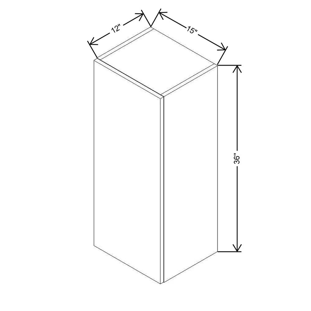 CNC Classic Milano Mirage 15" W X 36" H Single Door Wall Cabinet