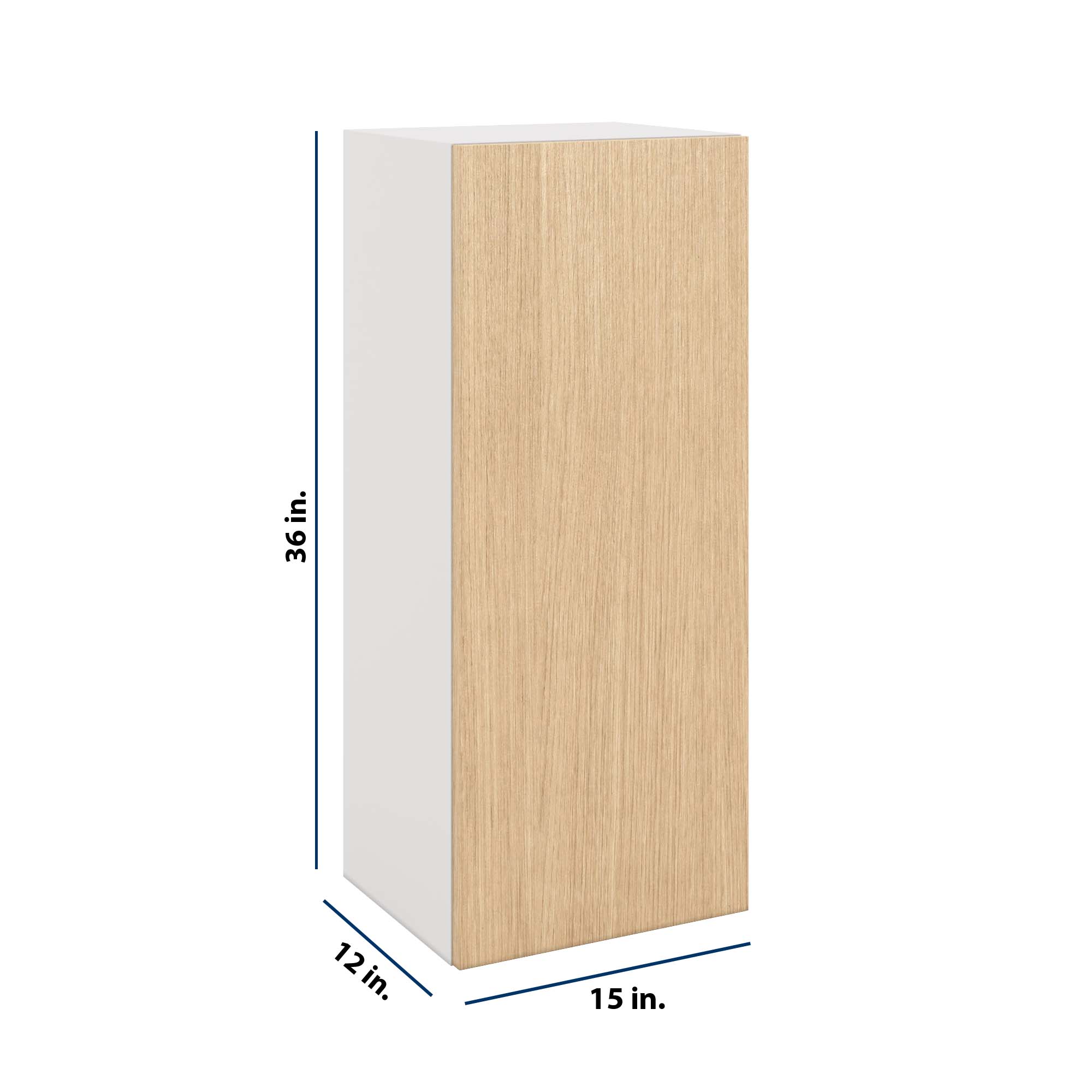 Modernform Cabinet Natural Oak 15" W X 36" H X 12" D Single Door Wall Cabinet