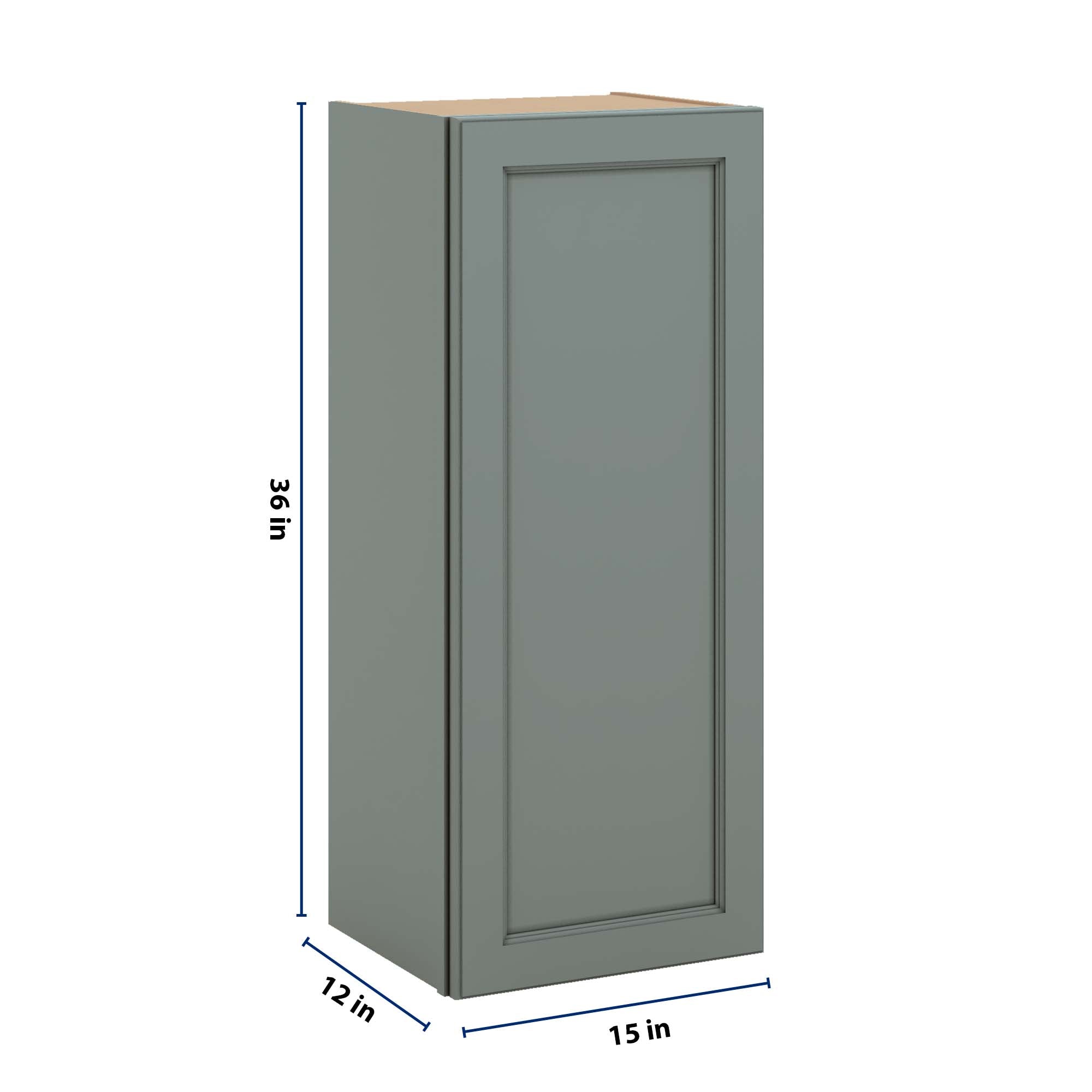 J&K Sage E3 Single Door Wall Cabinet - 15" W x 36" H