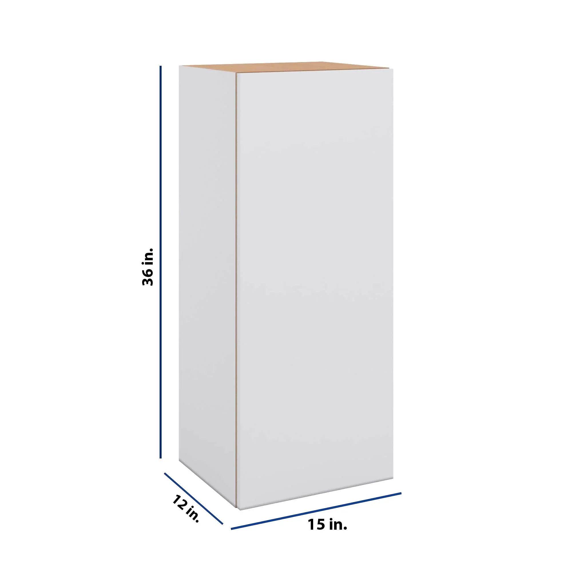Modernform Cabinet Matte White 15" W X 36" H X 12" D Single Door Wall Cabinet