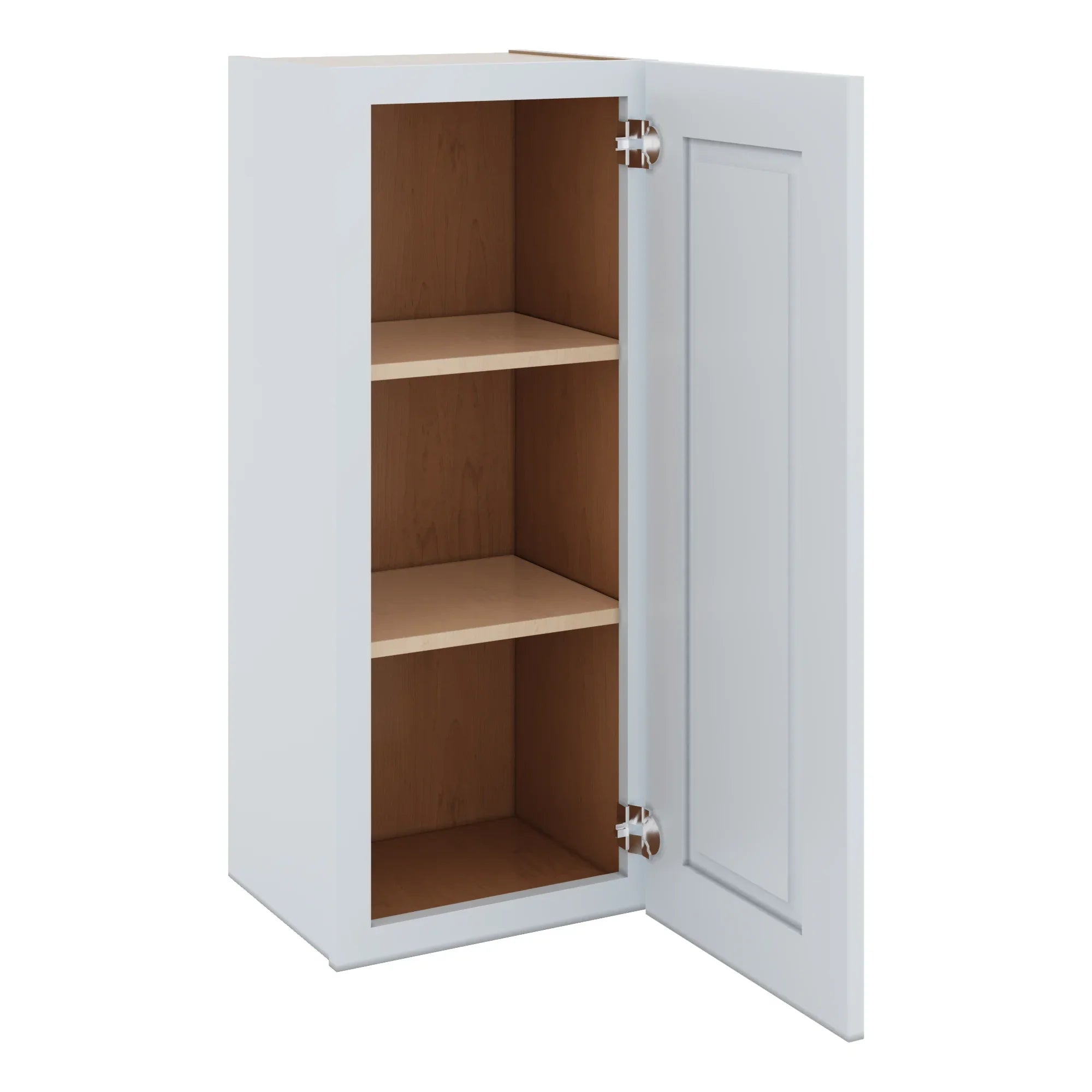 J&K White Shaker S8 Single Door Wall Cabinet 15" W x 36" H