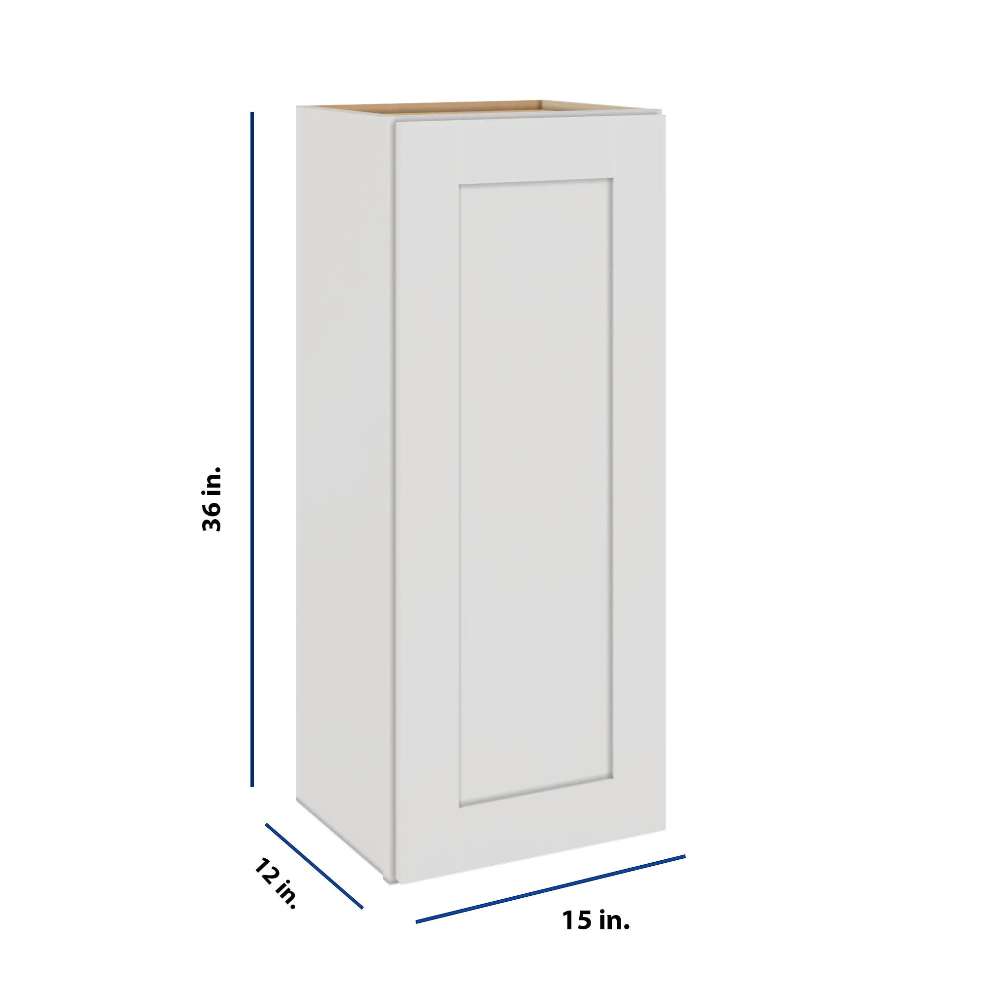 Modernform Cabinet White Shaker 15" W X 36" H X 12" D Single Door Wall Cabinet