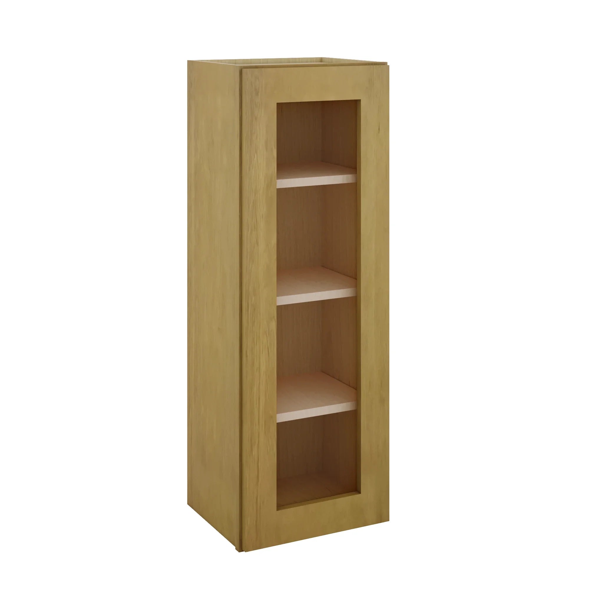 Modernform Cabinet Natural Shaker 15" W X 42" H X 12" D Single Glass Door Wall Cabinet