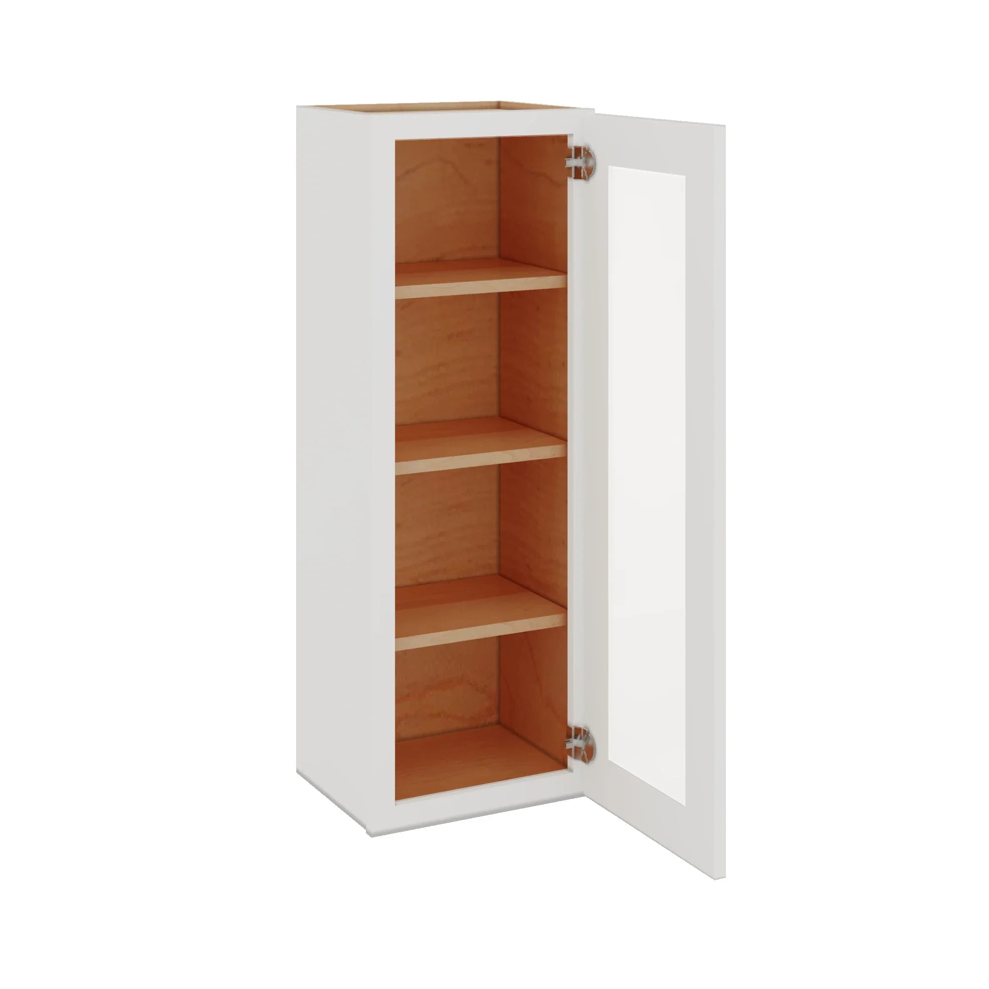 Modernform Cabinet White Shaker 15" W X 42" H X 12" D Single Glass Door Wall Cabinet