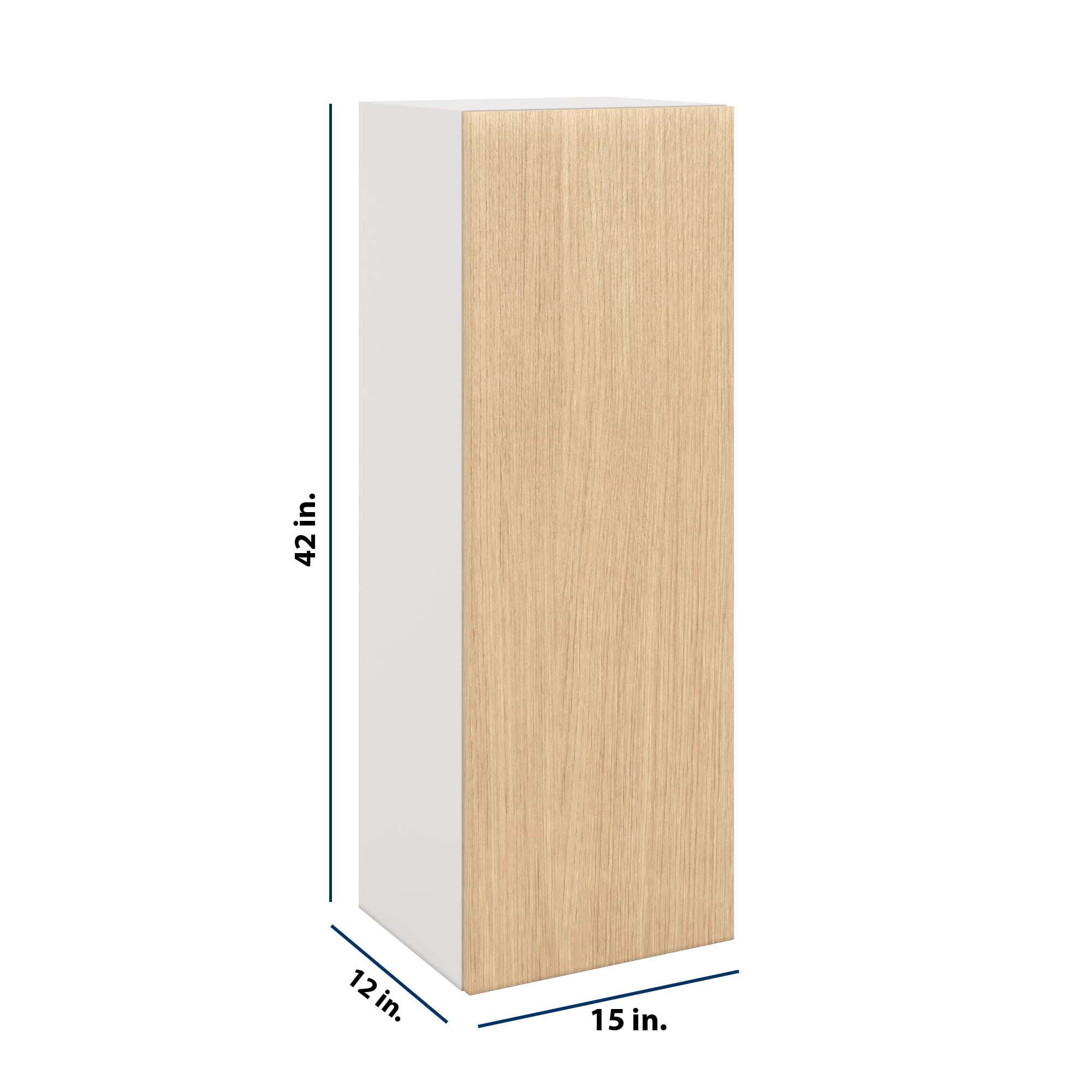 Modernform Cabinet Natural Oak 15" W X 42" H X 12" D Single Door Wall Cabinet