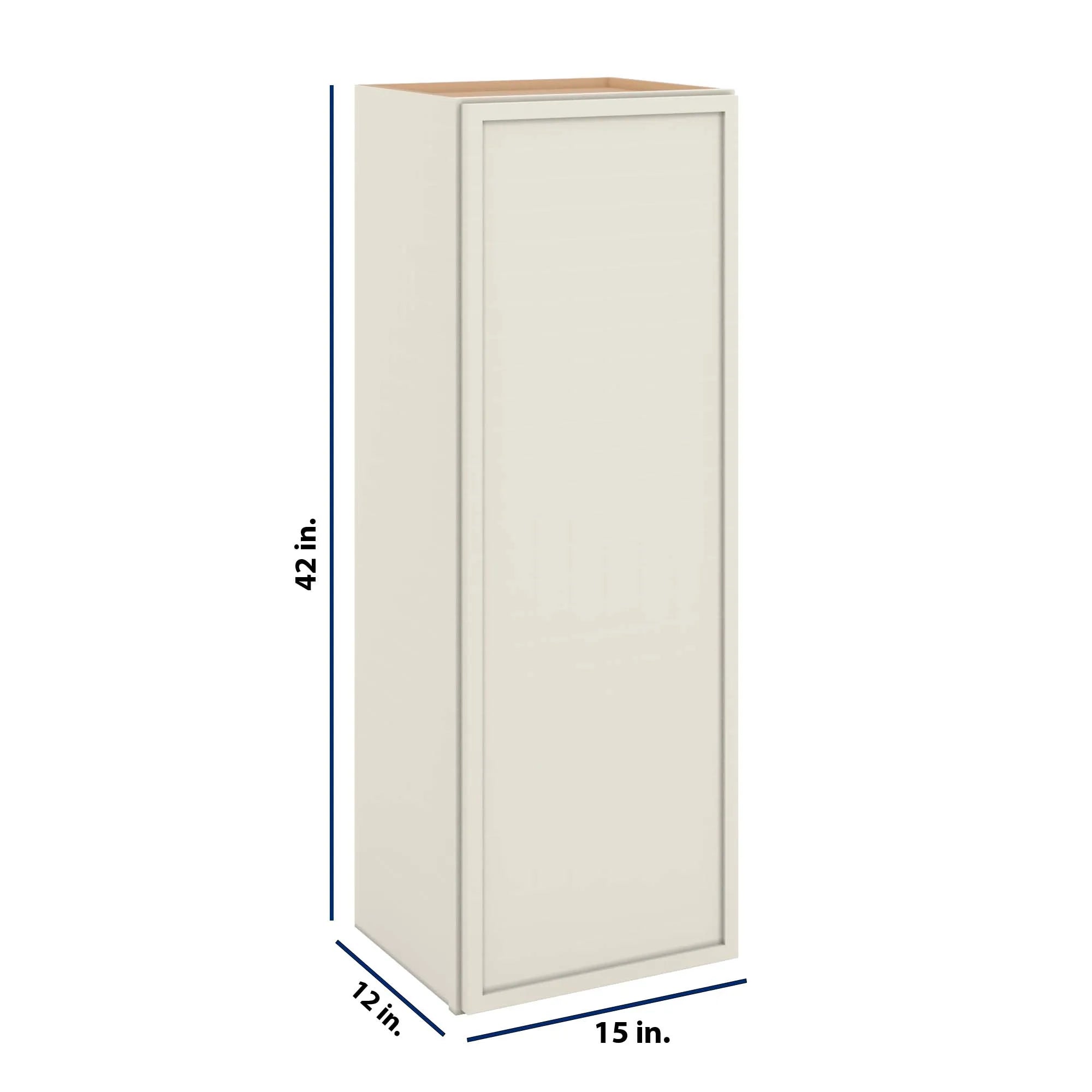 Modernform Cabinet Slim Dove White 15" W X 42" H X 12" D Single Door Wall Cabinet