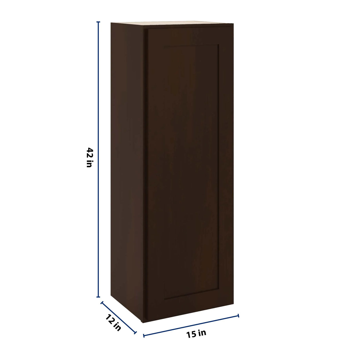 CNC Luxor 5-Piece Espresso 15" W X 42" H Single Door Wall Cabinet