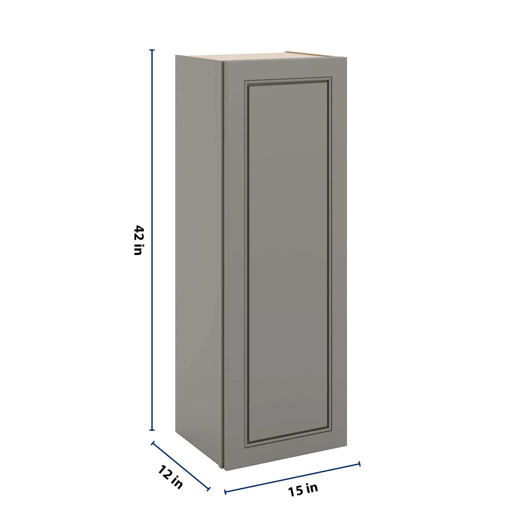 J&K Greige K3 Single Door Wall Cabinet - 15" W x 42" H