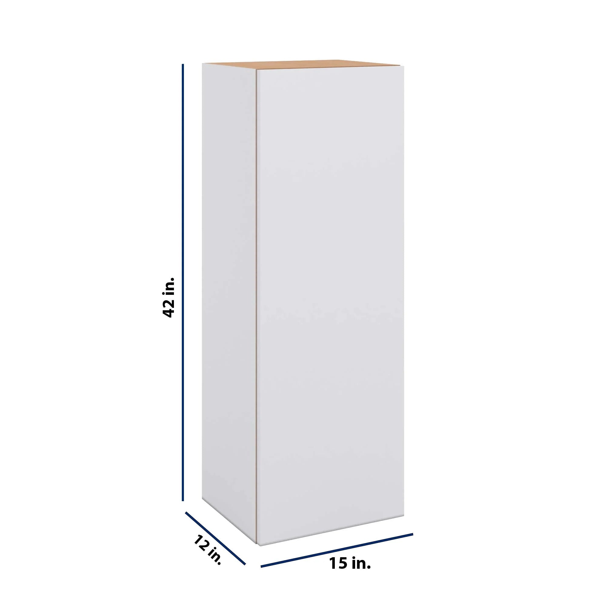 Modernform Cabinet Matte White 15" W X 42" H X 12" D Single Door Wall Cabinet