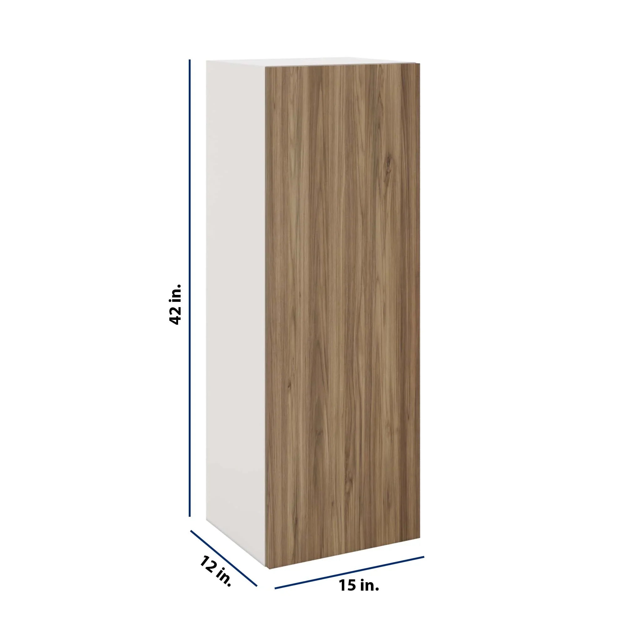 Modernform Cabinet Walnut 15" W X 42" H X 12" D Single Door Wall Cabinet