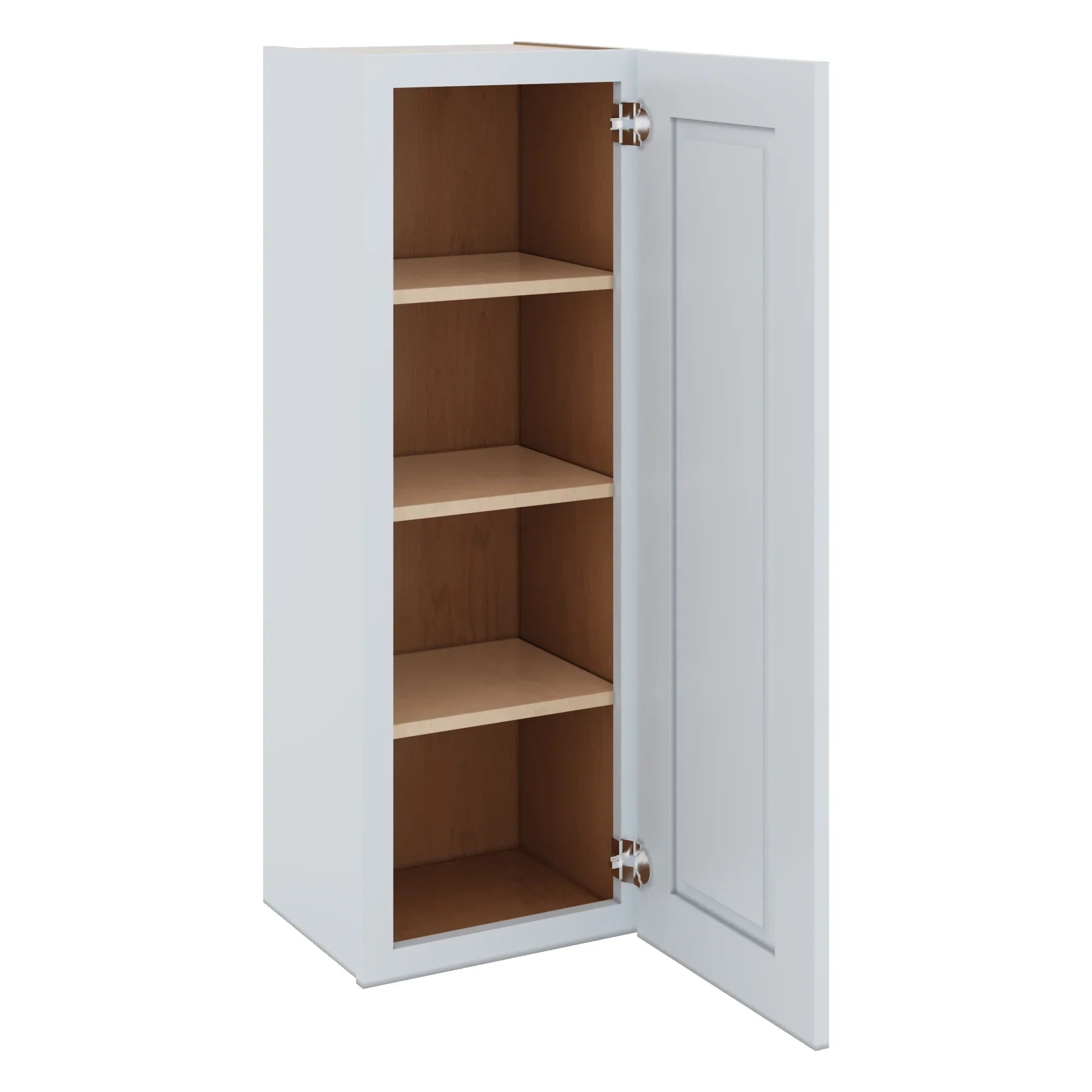 J&K White Shaker S8 Single Door Wall Cabinet 15" W x 42" H