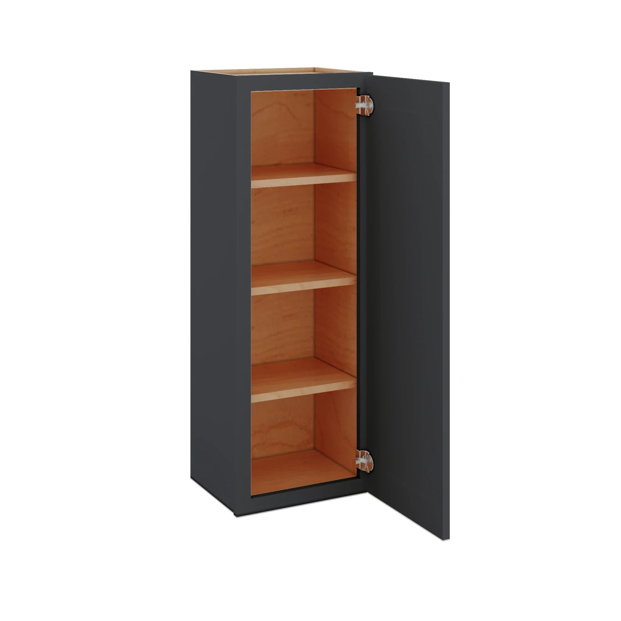 Modernform Cabinet Onyx Black Shaker 15" W X 42" H X 12" D Single Door Wall Cabinet