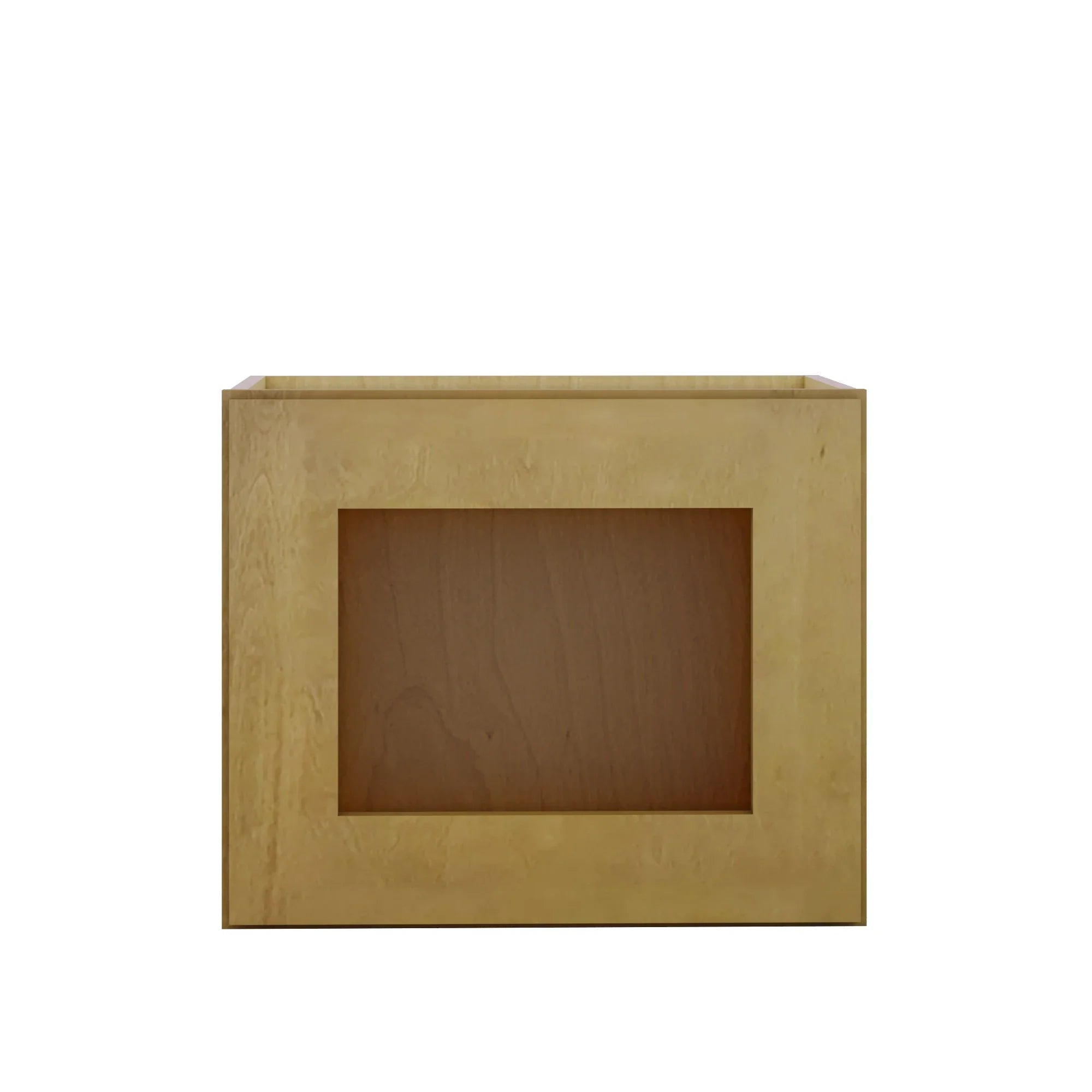 Modernform Cabinet Natural Shaker 18" W X 15" H X 12" D Single Glass Door Wall Cabinet