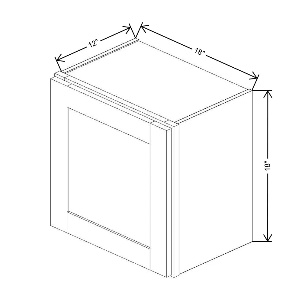 Fabuwood Allure Galaxy Dove 18" W X 18" H X 12" D Double Door Wall Cabinet