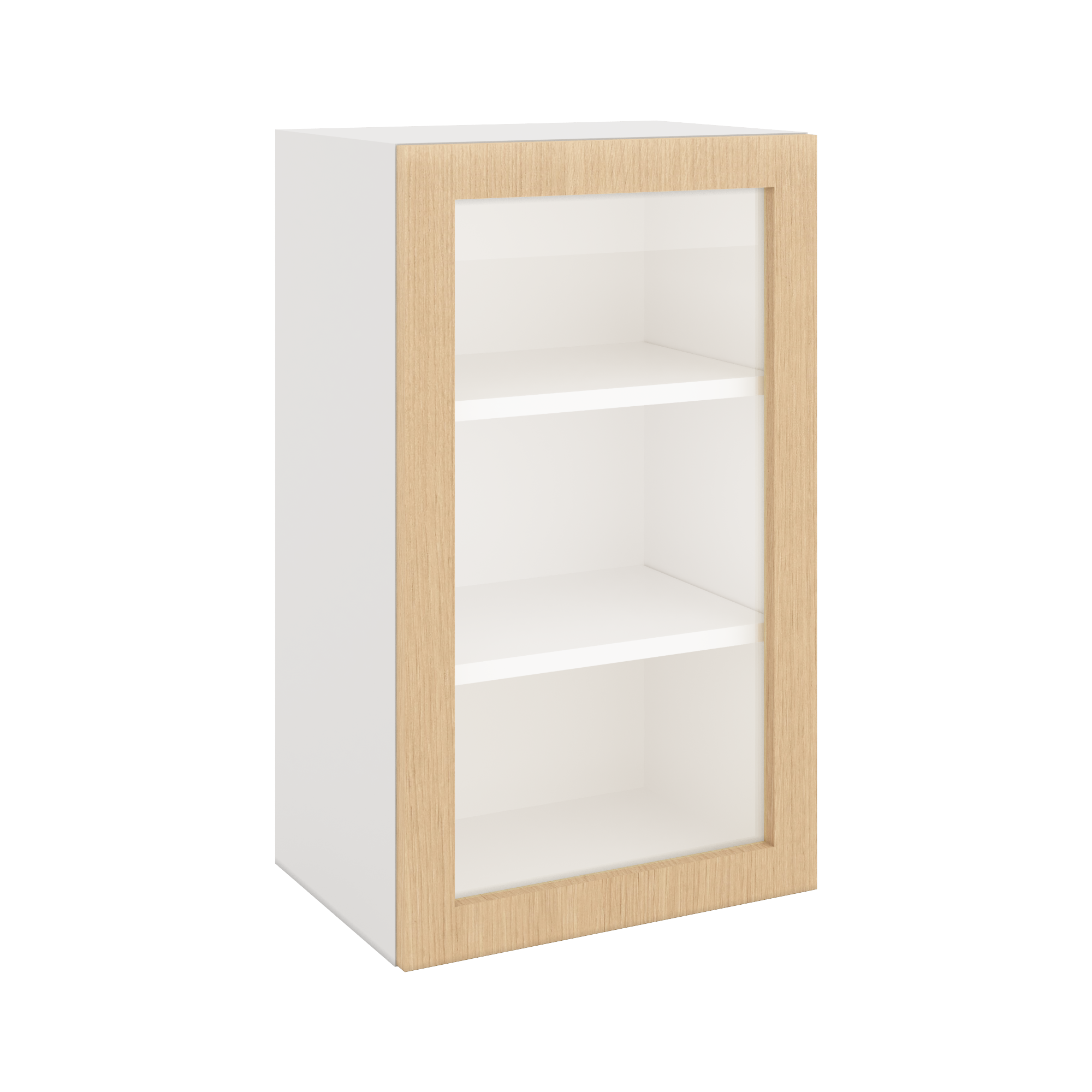 Modernform Cabinet Natural Oak 18" W X 30" H X 12" D Single Glass Door Wall Cabinet
