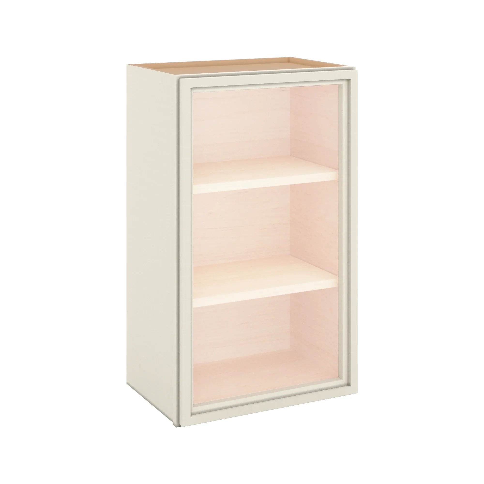 Modernform Cabinet Slim Dove White 18" W X 30" H X 12" D Single Glass Door Wall Cabinet