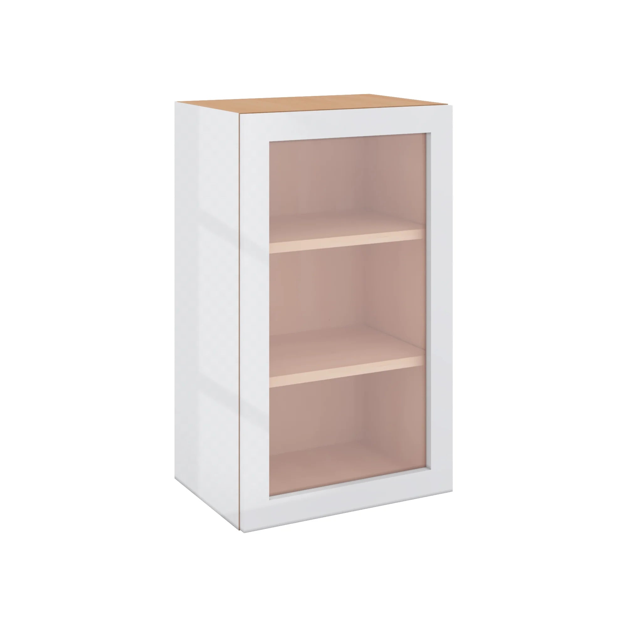 Modernform Cabinet Gloss White 18" W X 30" H X 12" D Single Glass Door Wall Cabinet