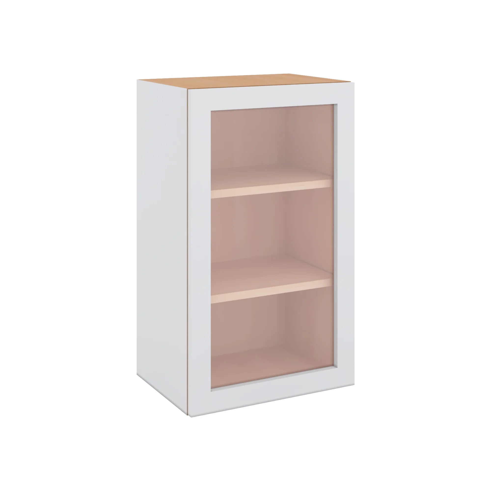 Modernform Cabinet Matte White 18" W X 30" H X 12" D Single Glass Door Wall Cabinet