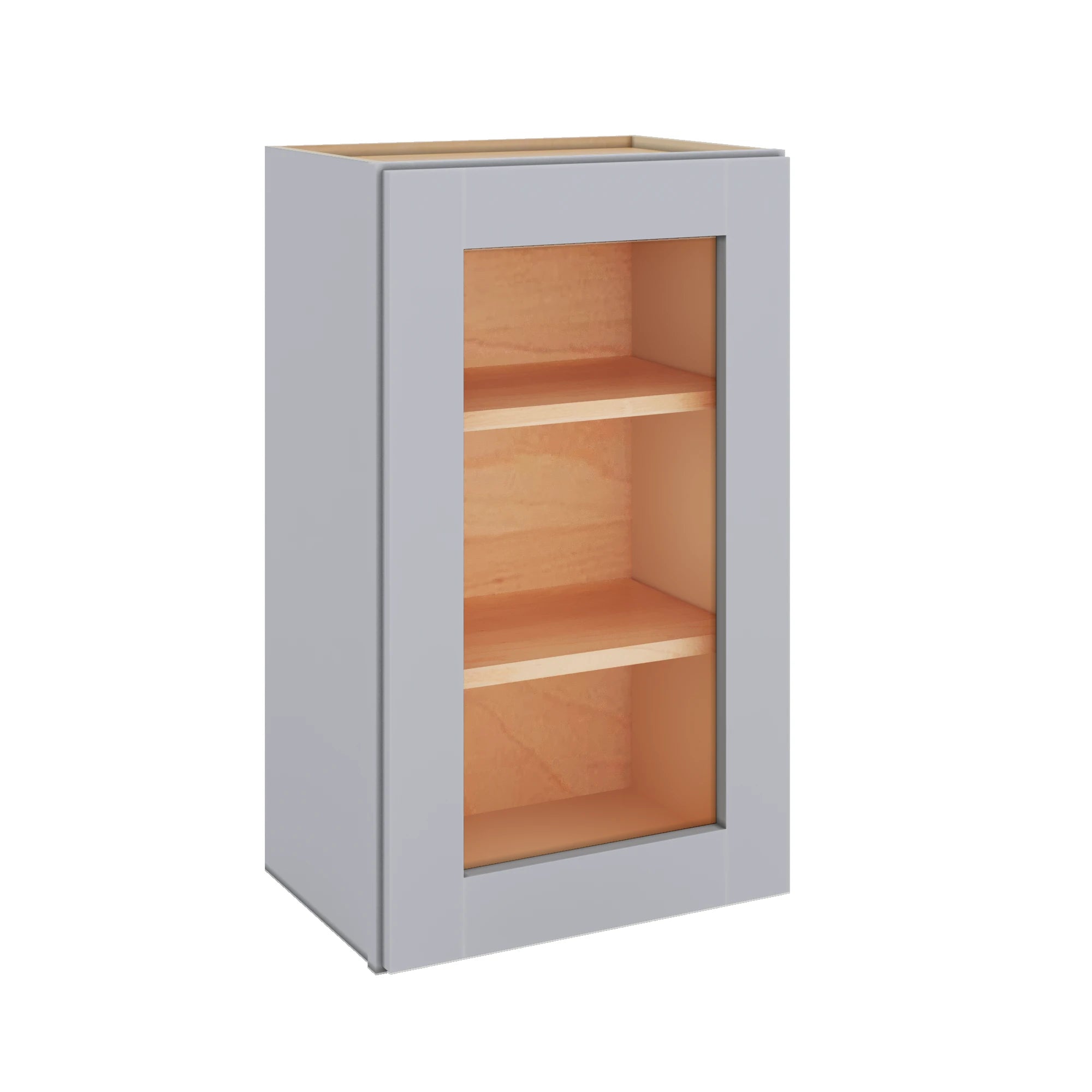 Modernform Cabinet Grey Shaker 18" W X 30" H X 12" D Single Glass Door Wall Cabinet