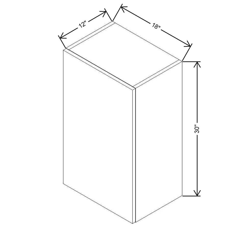CNC Classic Milano Polar White 18" W X 30" H Single Door Wall Cabinet