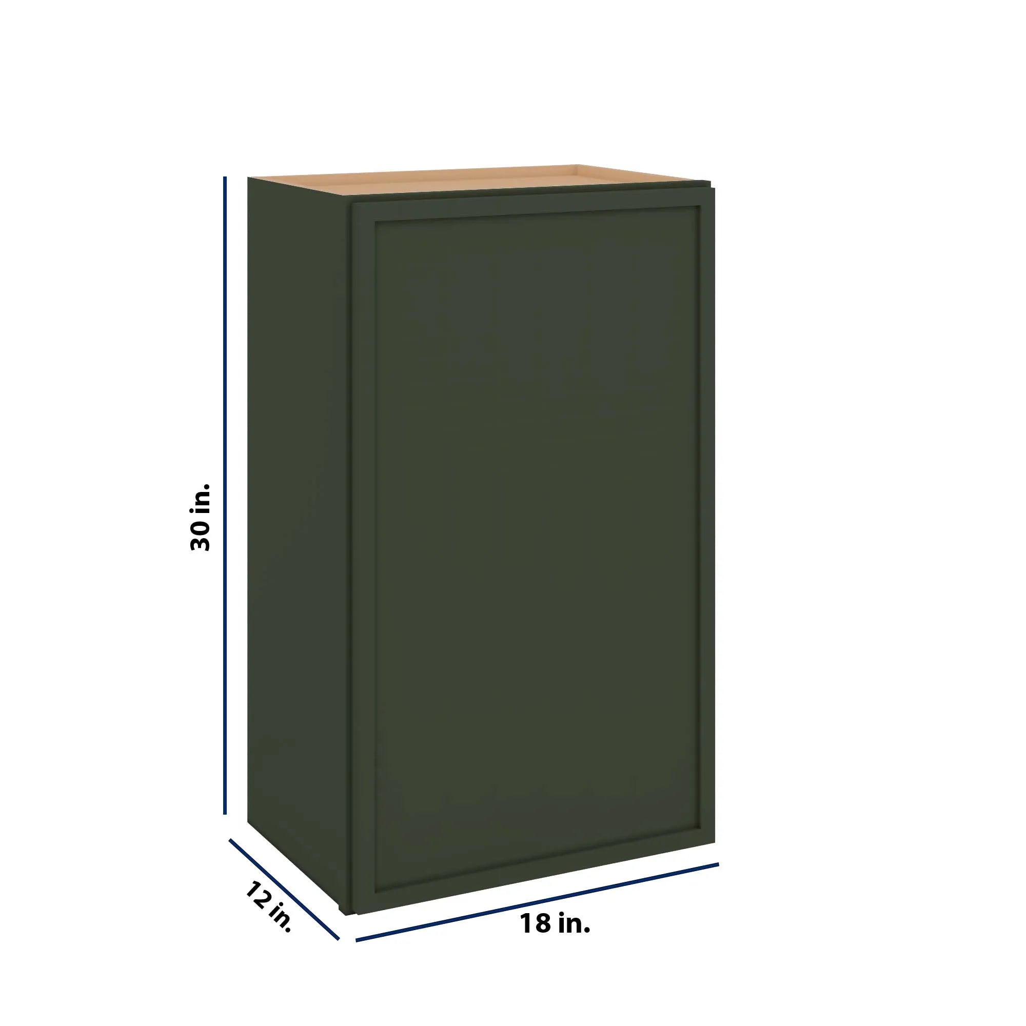 Modernform Cabinet Slim Sage Green 18" W X 30" H X 12" D Single Door Wall Cabinet