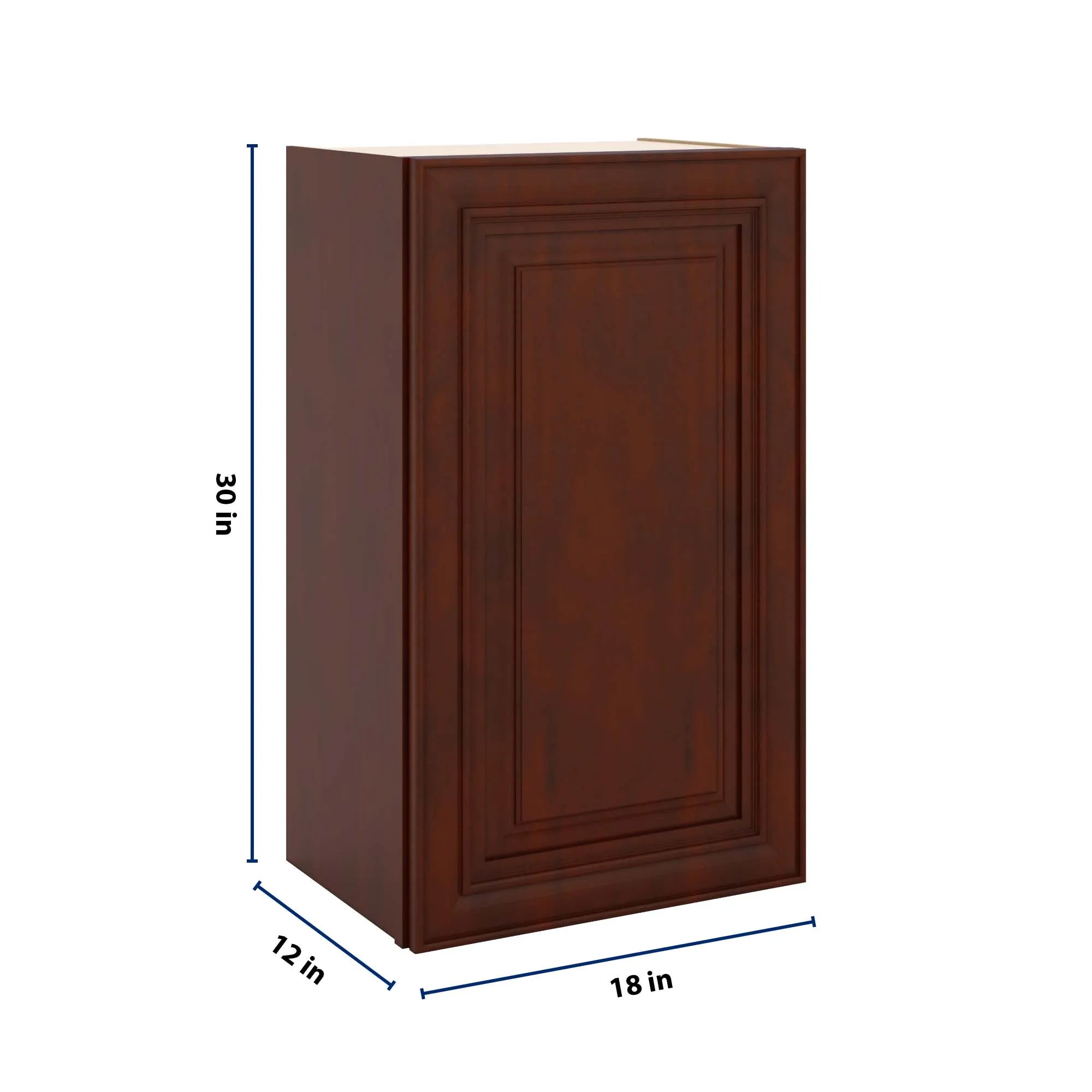 J&K Mahogany J5 Single Door Wall Cabinet - 18" W x 30" H