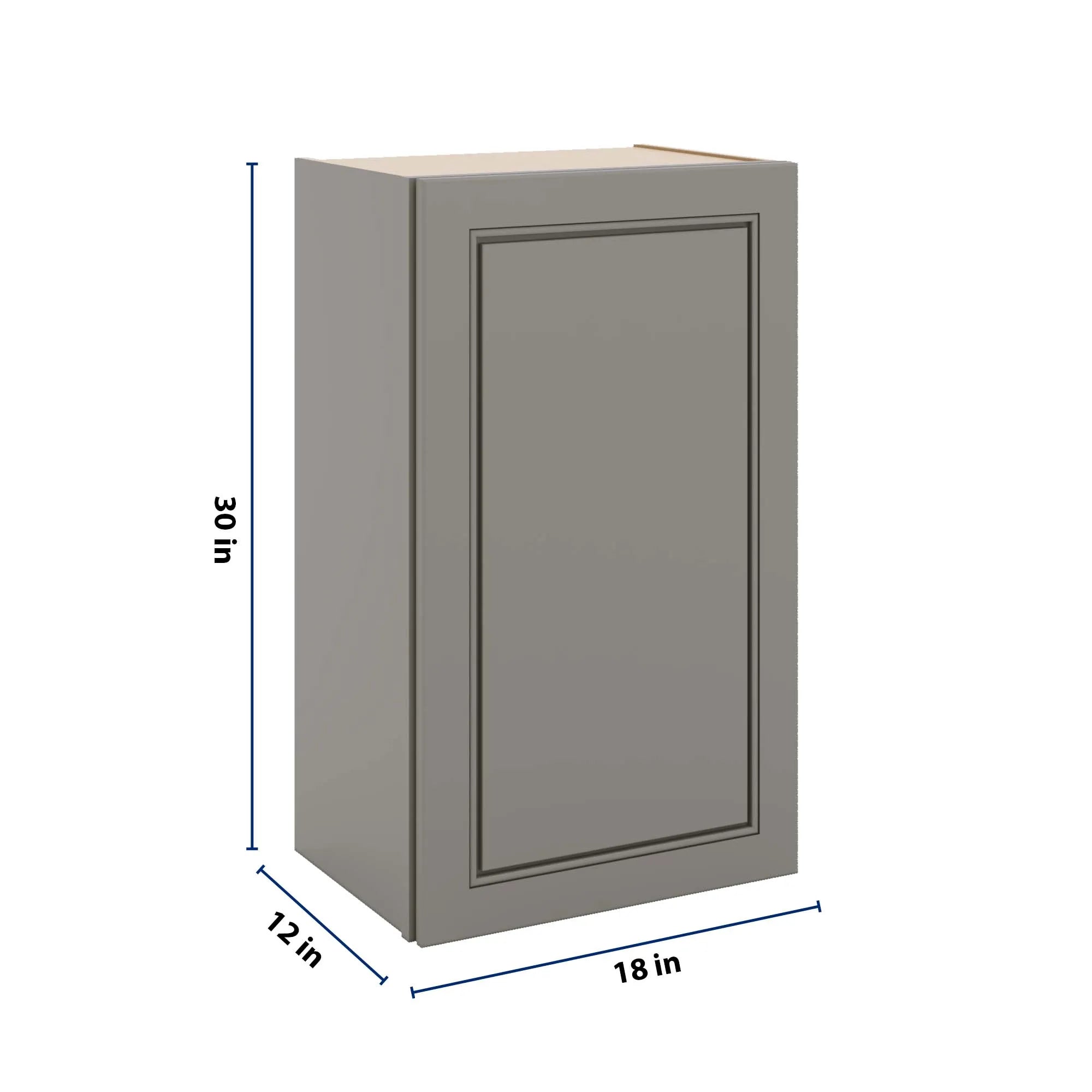 J&K Greige K3 Single Door Wall Cabinet - 18" W x 30" H