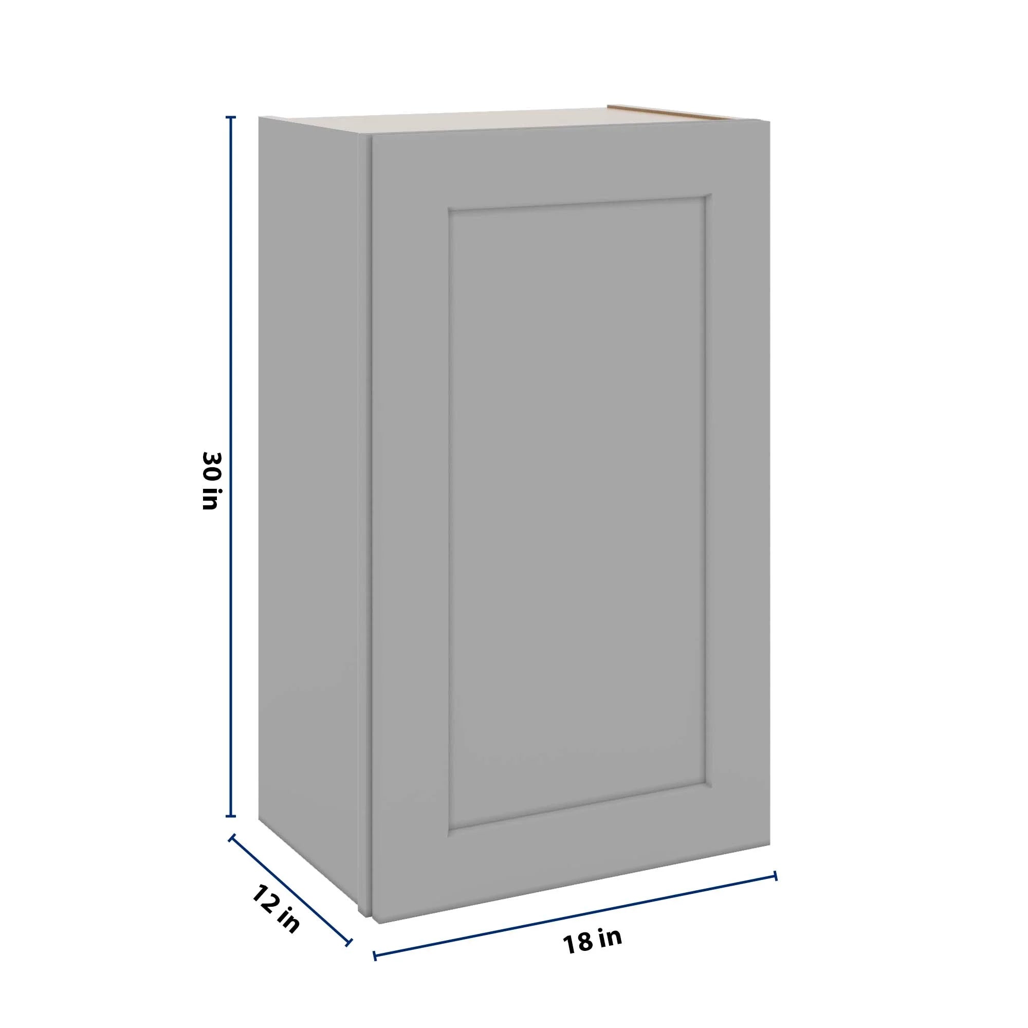 J&K Castle Grey S5 Single Door Wall Cabinet - 18" W x 30" H