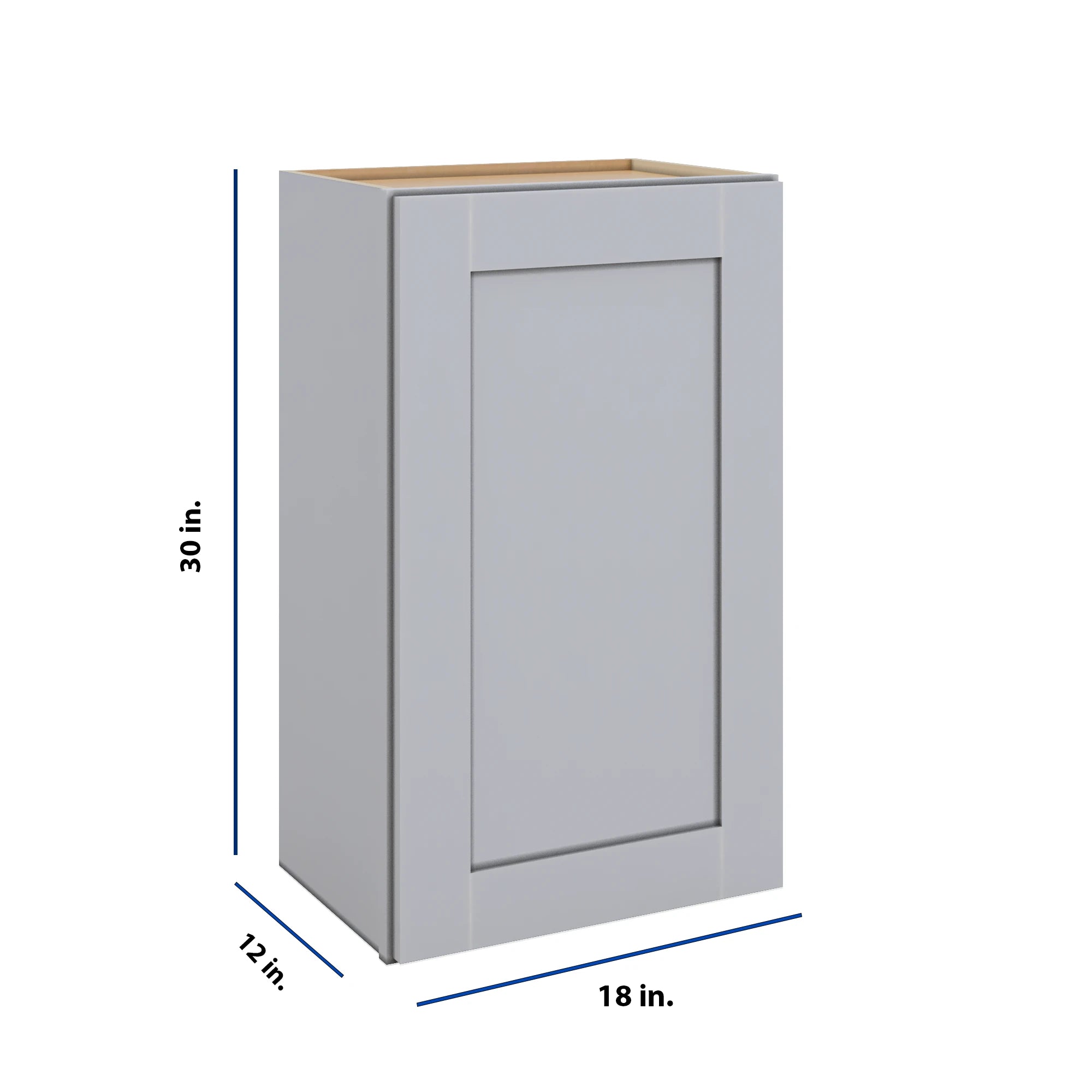 Modernform Cabinet Grey Shaker 18" W X 30" H X 12" D Single Door Wall Cabinet